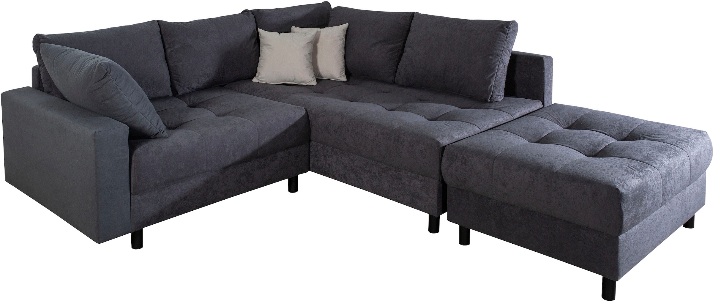 OTTO home Ecksofa »Antonia L-Form, B: 215 cm« Ecksofa, Rückenkissen, ottomane beidseitig montierbar, Bonnelfederkern