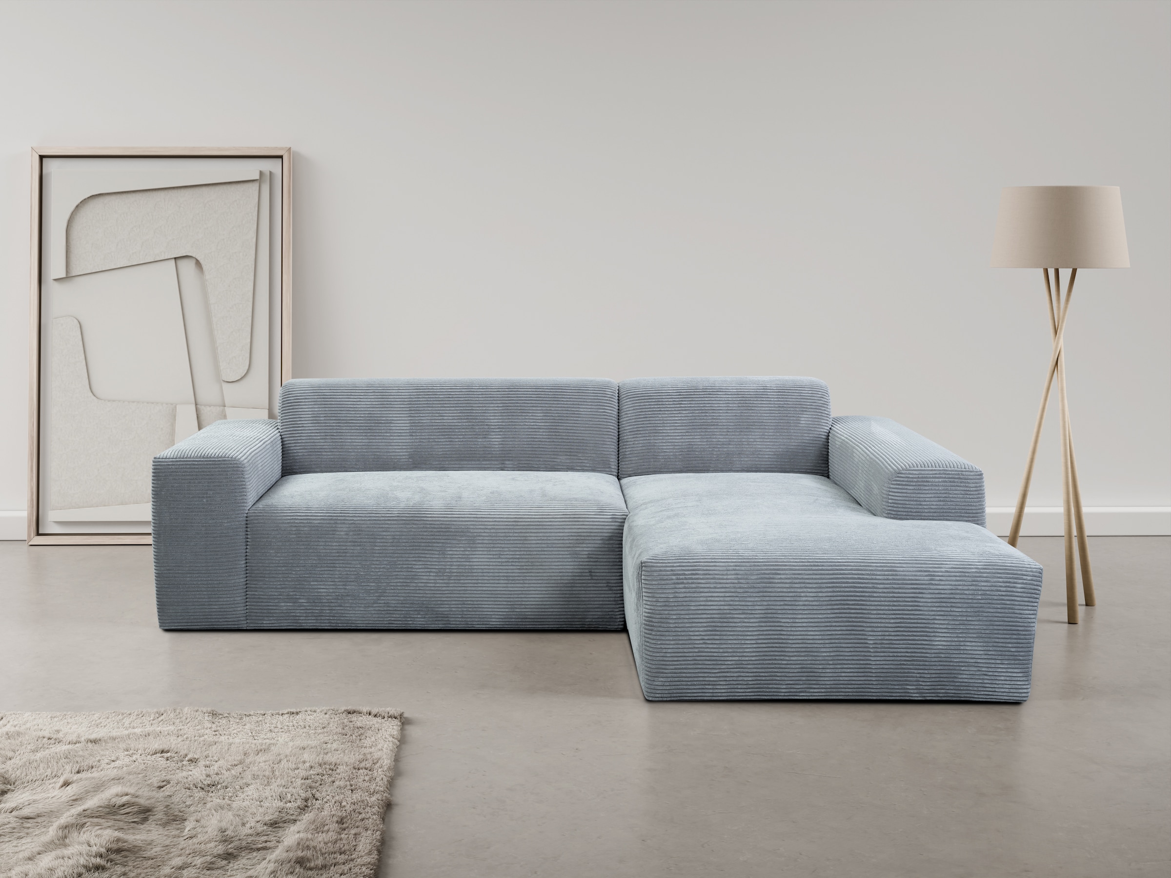 WERK2 Ecksofa »Zeus-L modern & zeitlos, Breite 253 cm, bequemes Sofa«, Curv günstig online kaufen