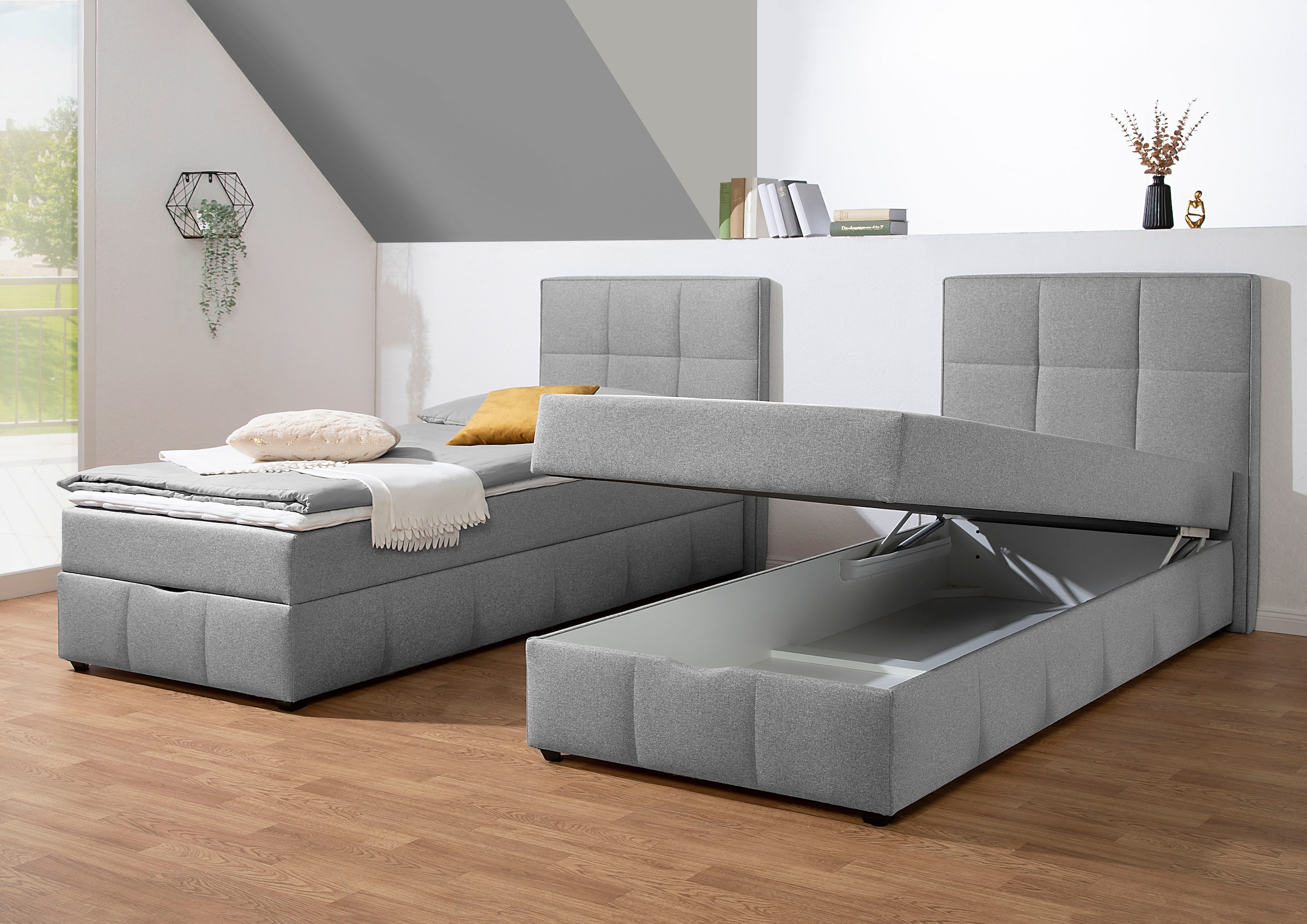 Home affaire Boxbett »Niemes« Boxbett mit Bettkasten, inkl. Topper