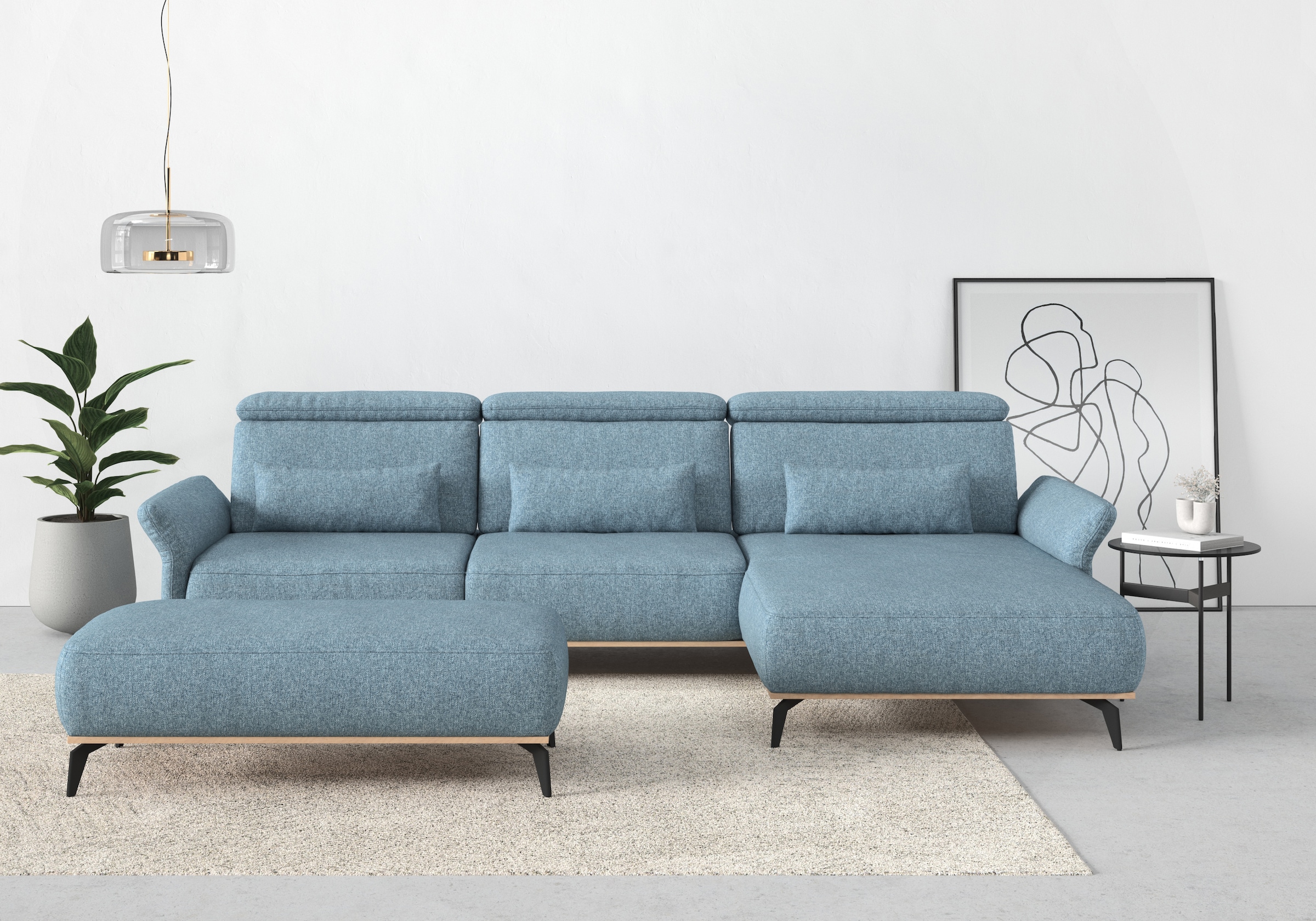 Places of Style Ecksofa "Fjord L-Form", massiv, wahlweise mit Armlehnfunkti günstig online kaufen