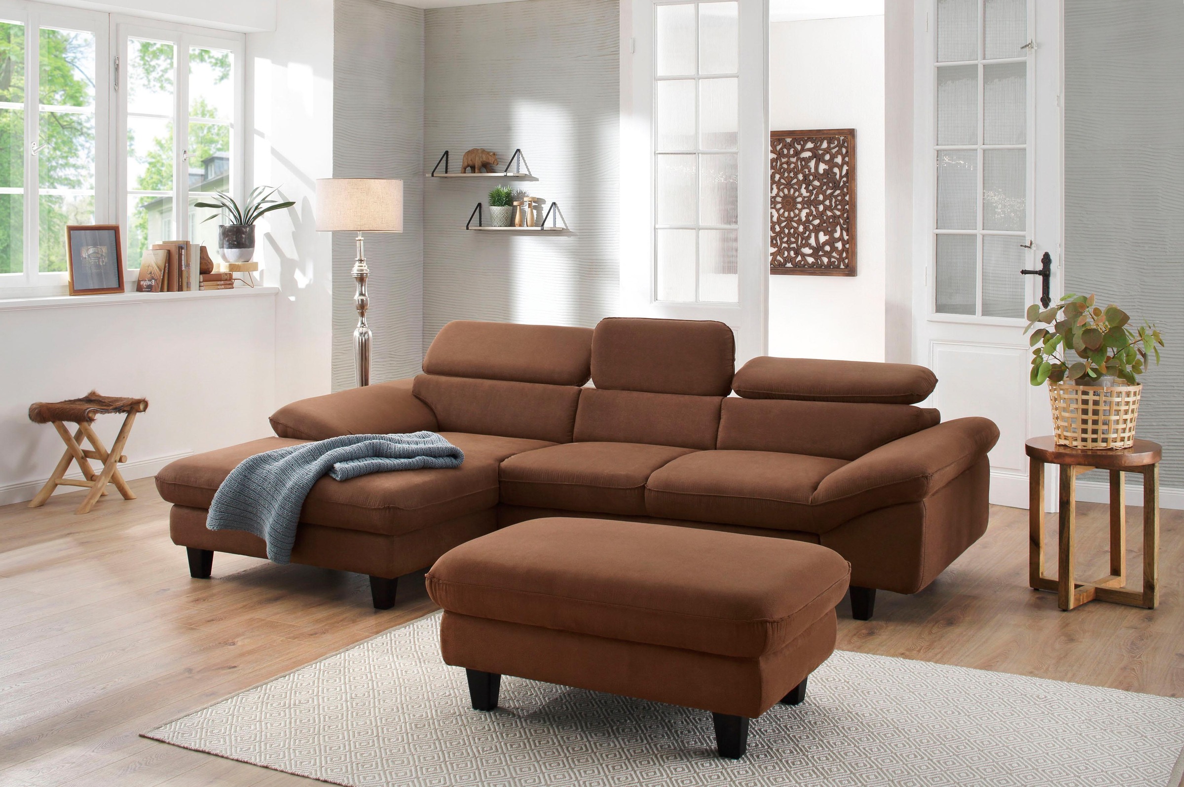 Home affaire Ecksofa »Pilot L-Form«, mit Kopfteilverstellung, optional Bettfunktion und Bettkasten