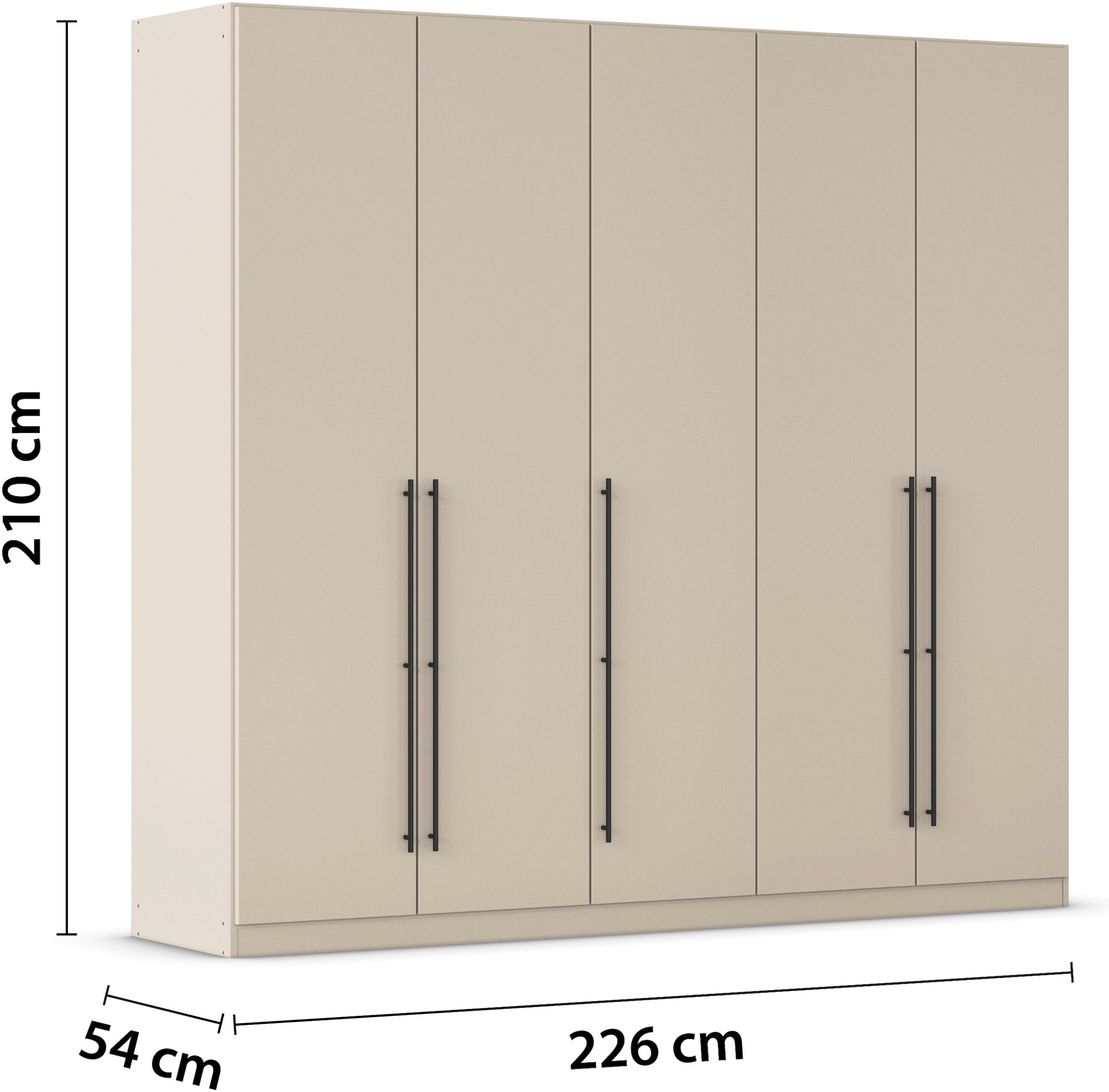 rauch Kleiderschrank »Drehtürenschrank Schrank Garderobe Wäscheschrank Schlafzimmer AVOLA«, (in 3 verschiedenen Ausstattungen BASIC/CLASSIC/PREMIUM), mit hochwertigen Stangengriffen in Schwarz aus Metall MADE IN GERMANY