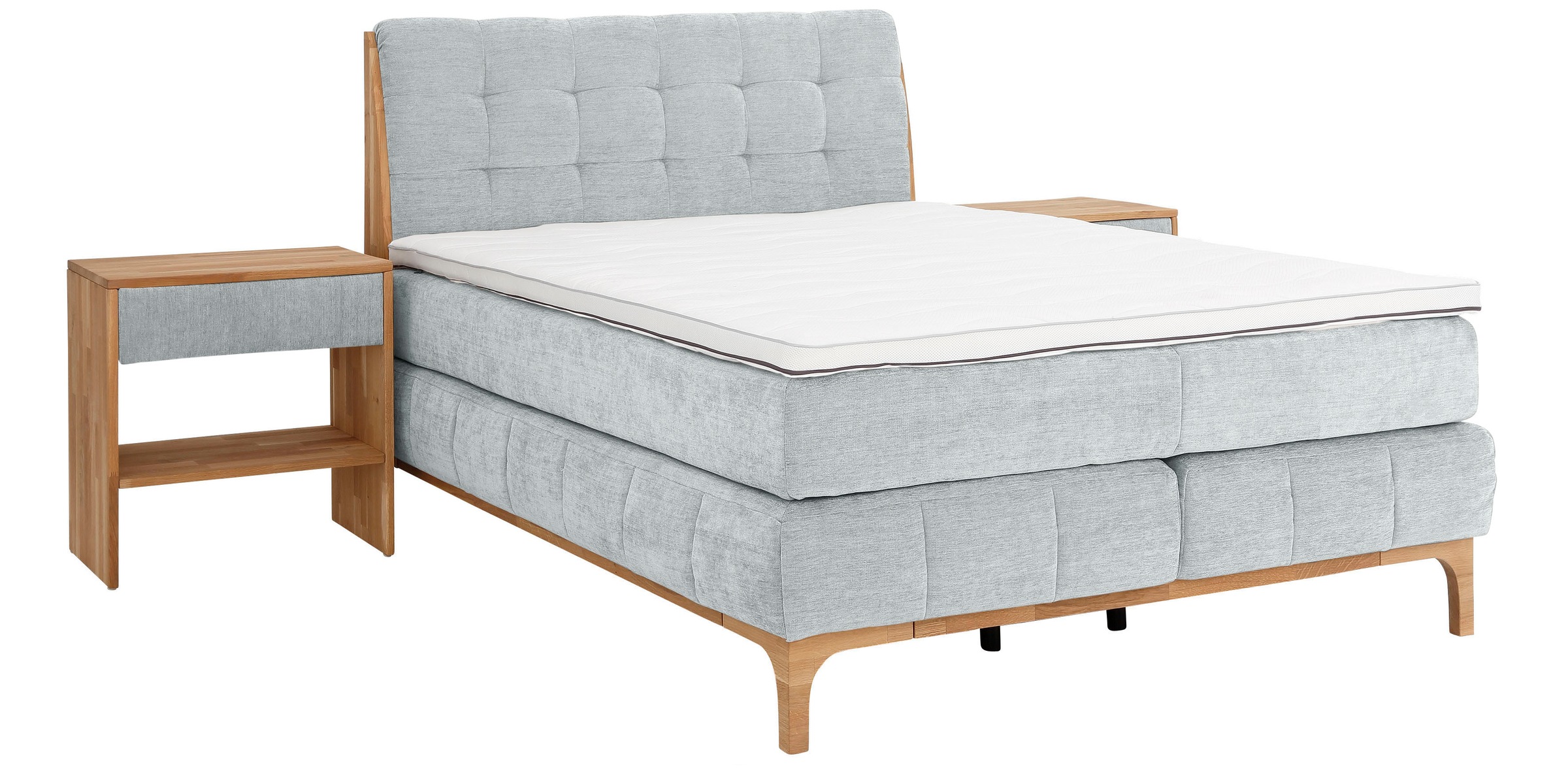 OTTO products Boxspringbett »Jelle«, (5 St.), zertifizierte, recycelte Bezugsstoffe, verschiedene Ausführungen