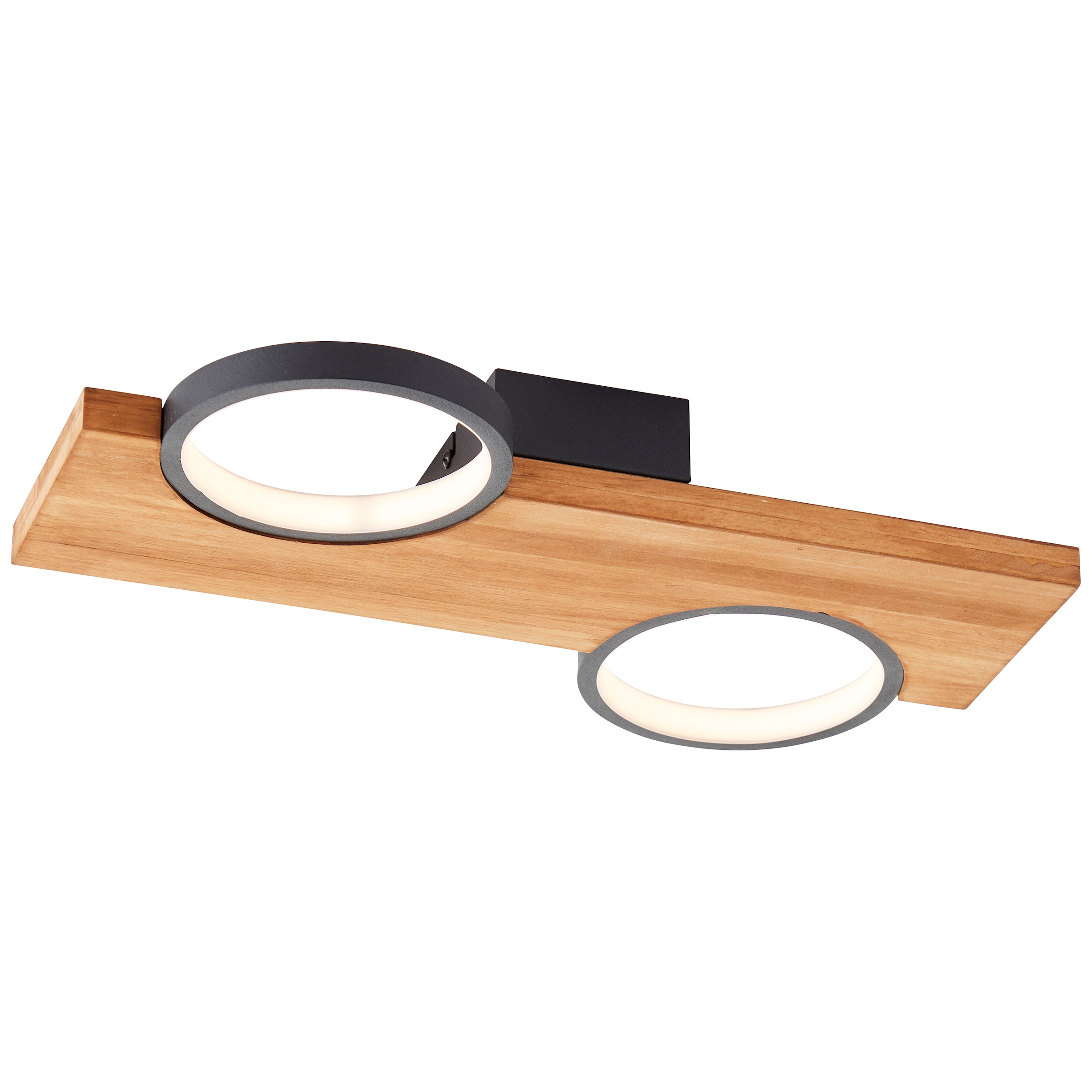 Brilliant LED Deckenleuchte »Cheesy«, 40 x 25 cm, 1400lm, 3000K, Holz/Metall, natur/schwarz