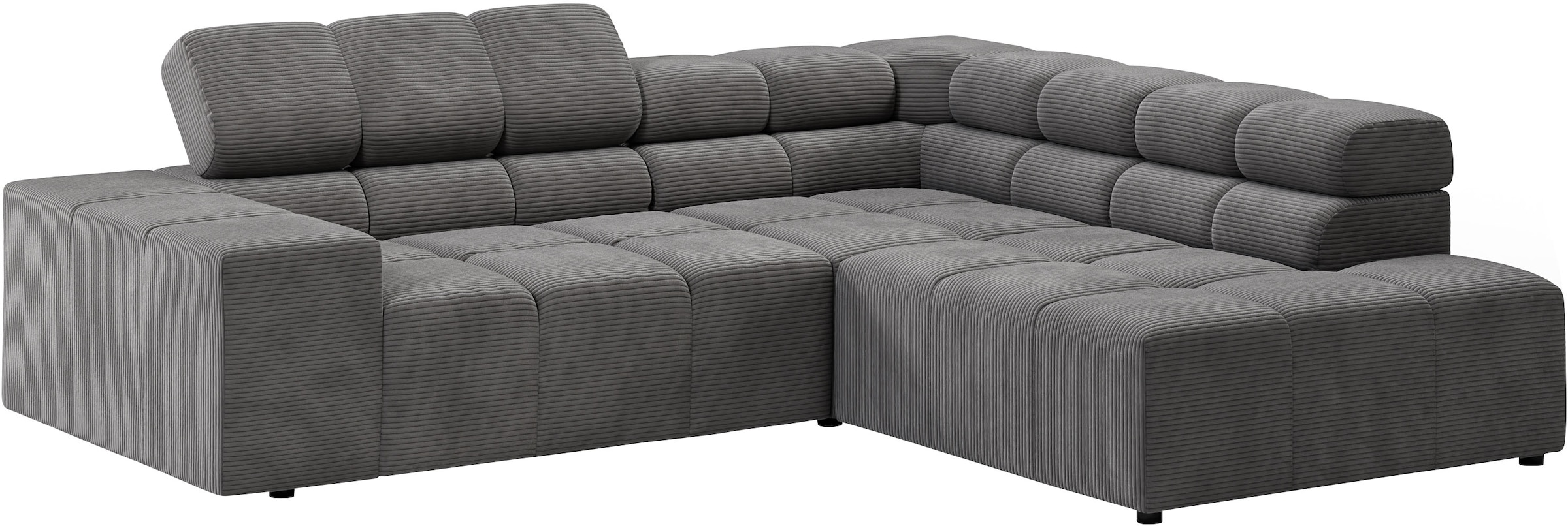 Home affaire Ecksofa »Ancona, incl. Kopfteilverstellung + 3 Zierkissen, L-Form, Breite 249cm« wahlweise motorische Sitztiefenverstellung, B/T(H: 249/215/70 cm