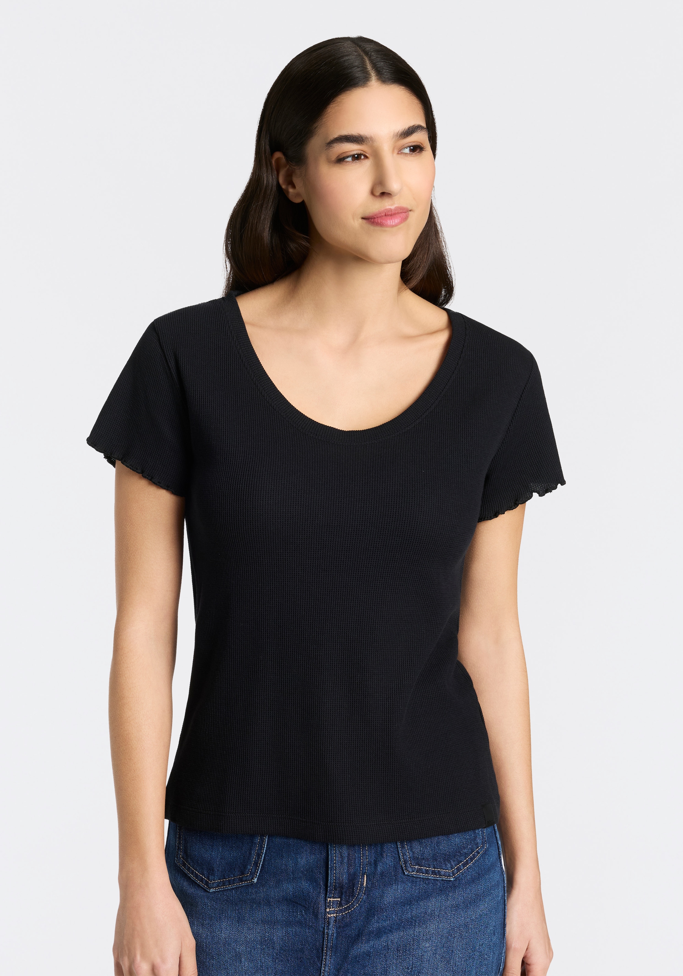 BOSS Pyjamaoberteil »Cosy Waffle_T-Shirt« aus Baumwoll-Mix mit Waffelstruktur