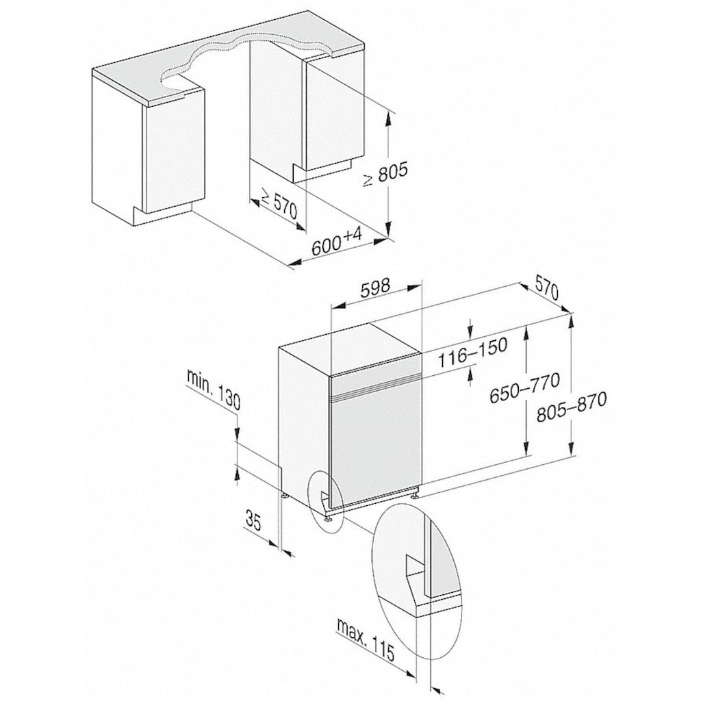 Miele teilintegrierbarer Geschirrspüler »G 5210 i Active Plus«, G 5210 i Active Plus, 13 Maßgedecke, AutoOpen-Trocknung