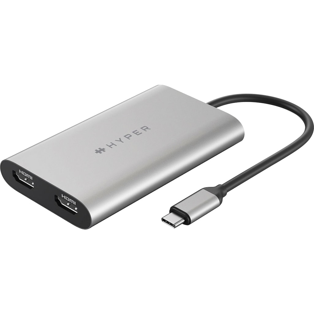 Hyper Adapter »Dual 4K HDMI Adapter for M1 MacBook«, USB-C zu HDMI
