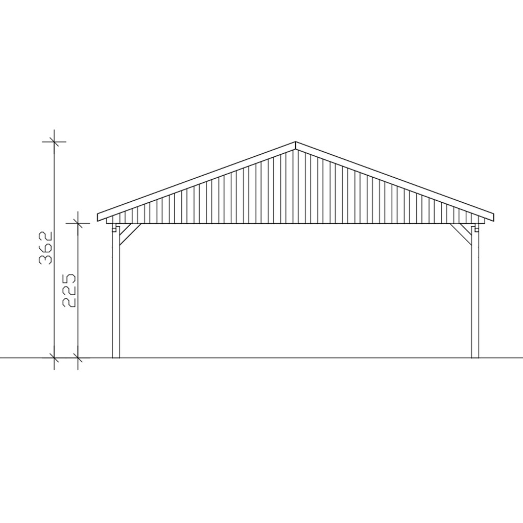 Skanholz Doppelcarport »Fichtelberg«, Leimholz-Nordisches Fichtenholz, weiß