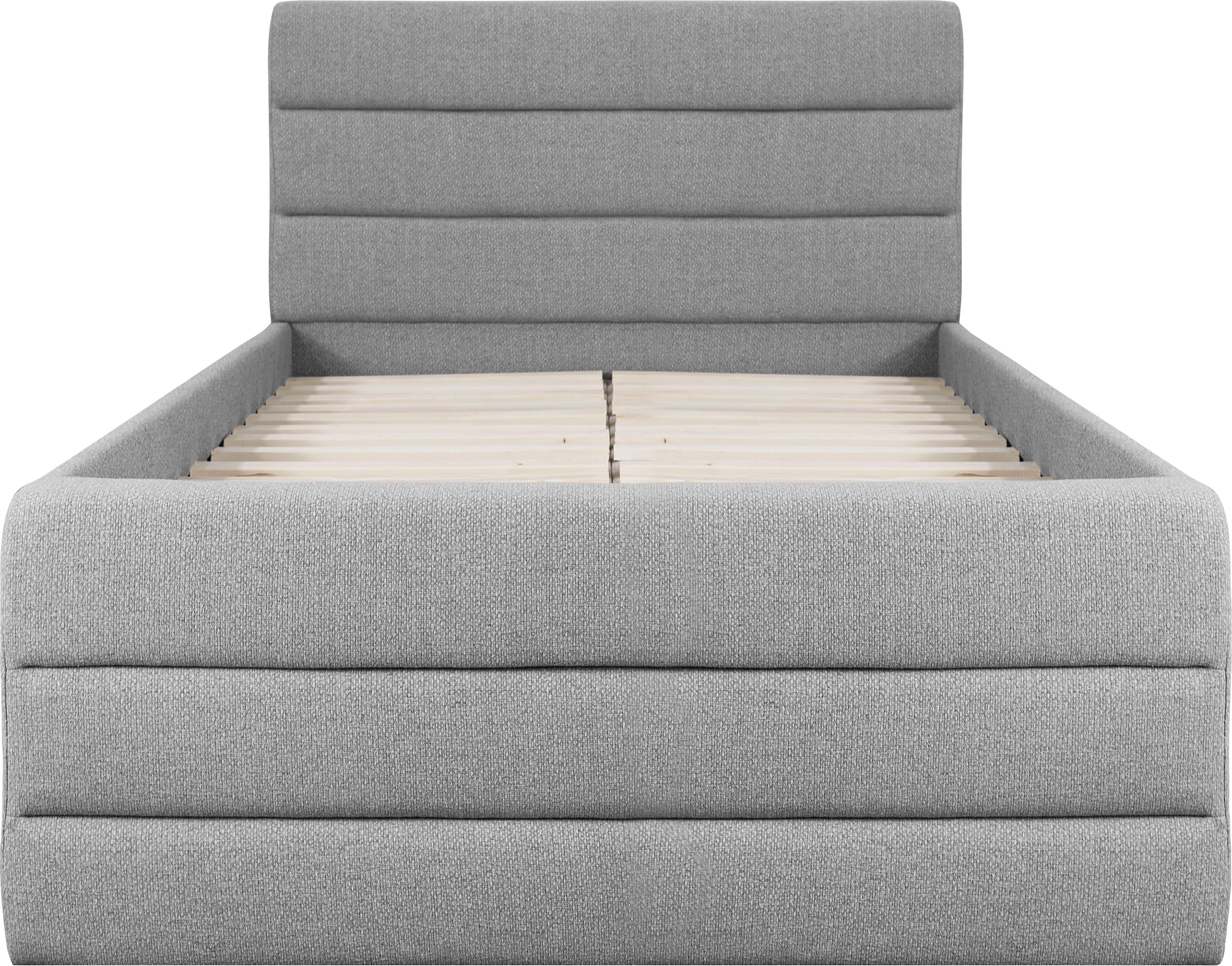 OTTO products Polsterbett »Merrit«, Quernaht im Kopf- und Fußteil, in 5 Breiten, auch in 220 cm Länge