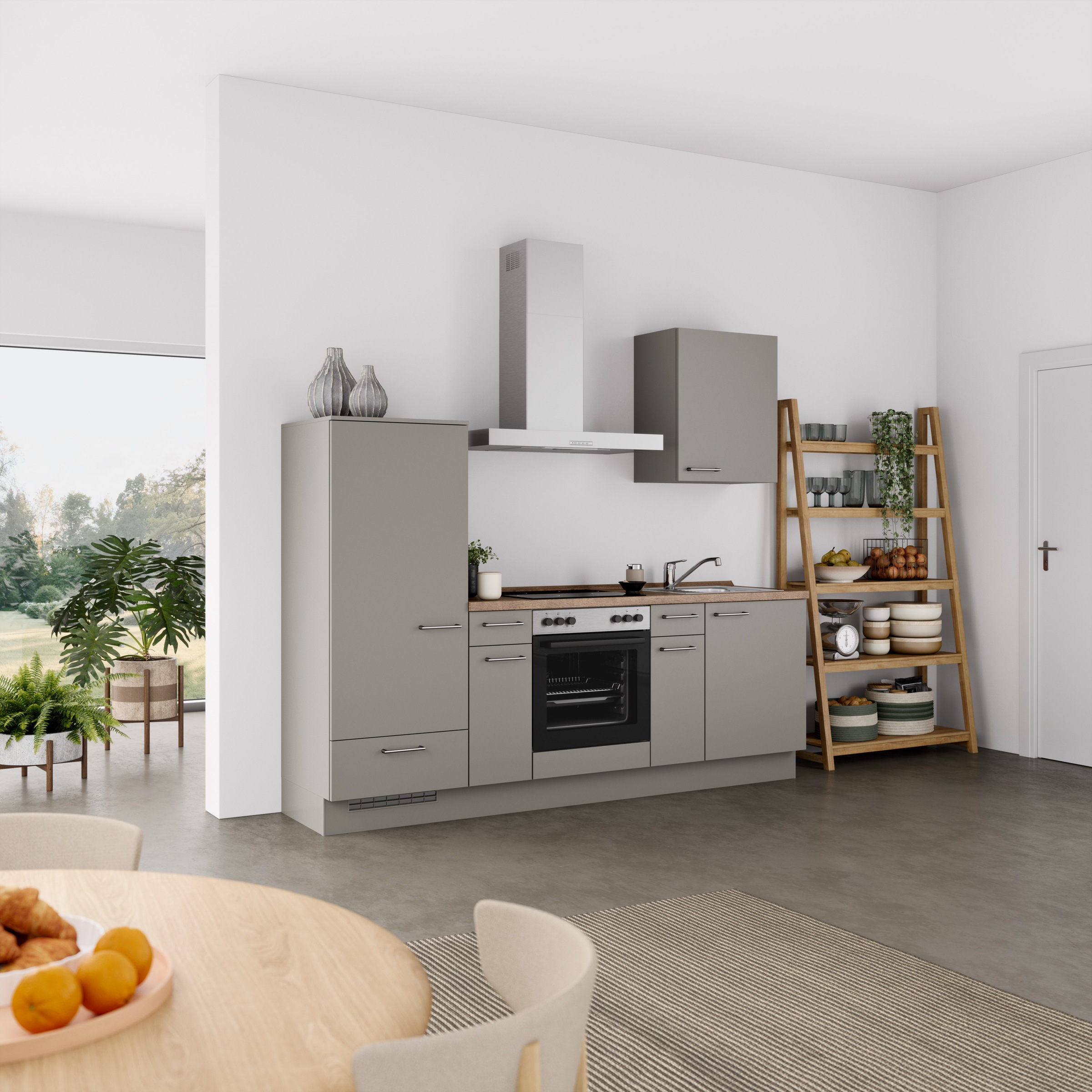 nobilia® Küchenzeile »"Laser I"«, vormontiert, Ausrichtung wählbar, Breite 240 cm, wahlw. mit E-Geräten