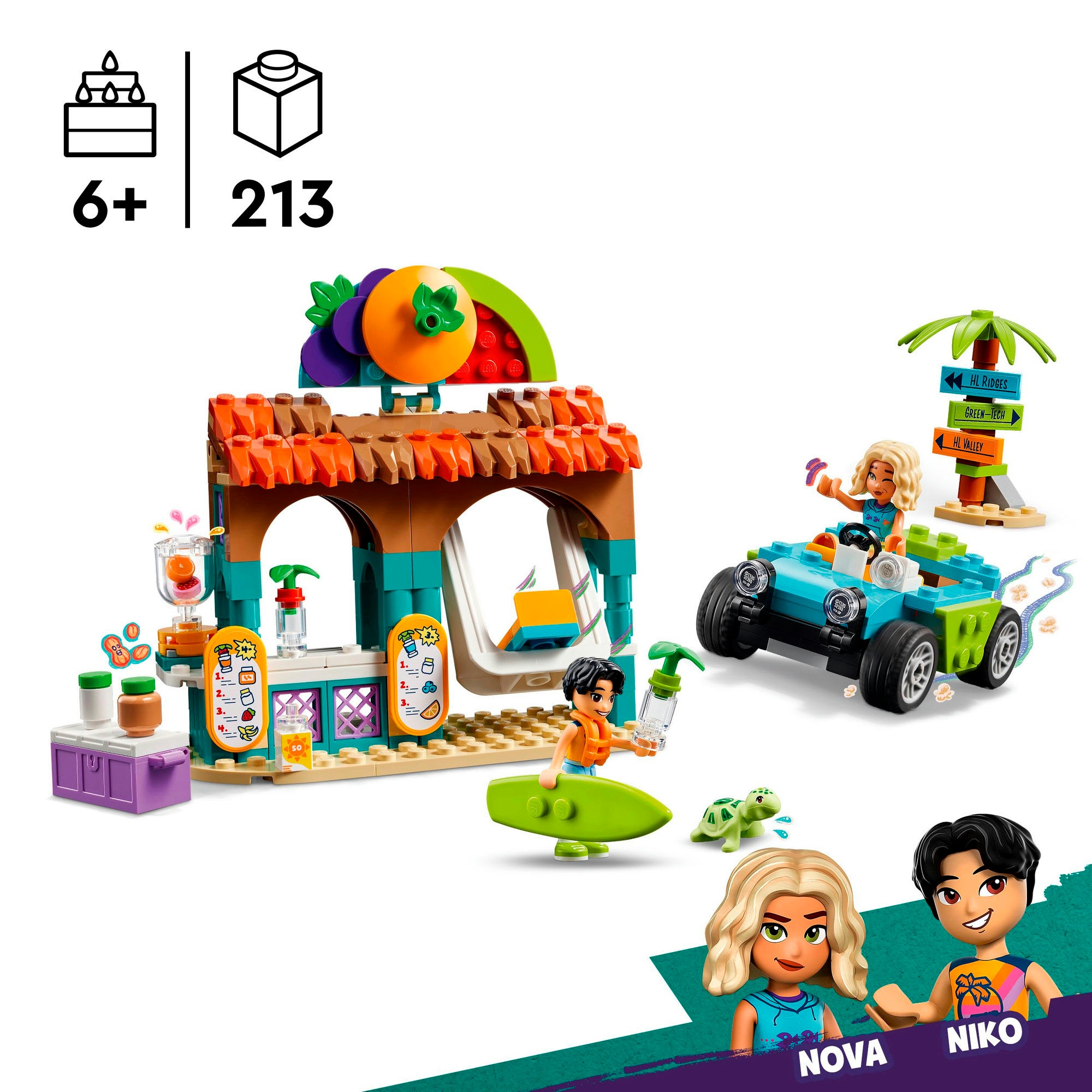 LEGO® Konstruktionsspielsteine »Smoothie-Stand am Strand (42625), LEGO Friends«, (213 St.), Made in Europe