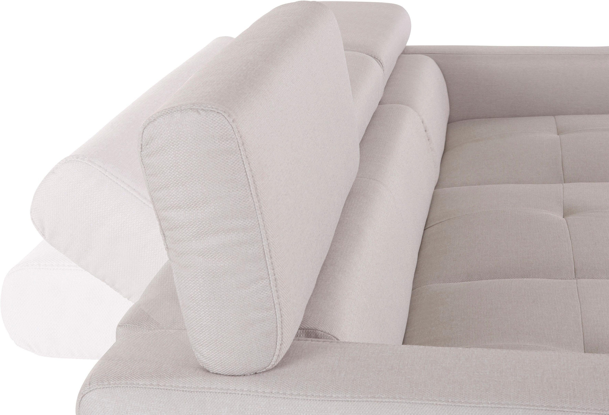 COTTA Polstergarnitur »Sammy L-Form«, (Set), Set bestehend aus: Ecksofa mit Kopfteilverstellung & Hocker