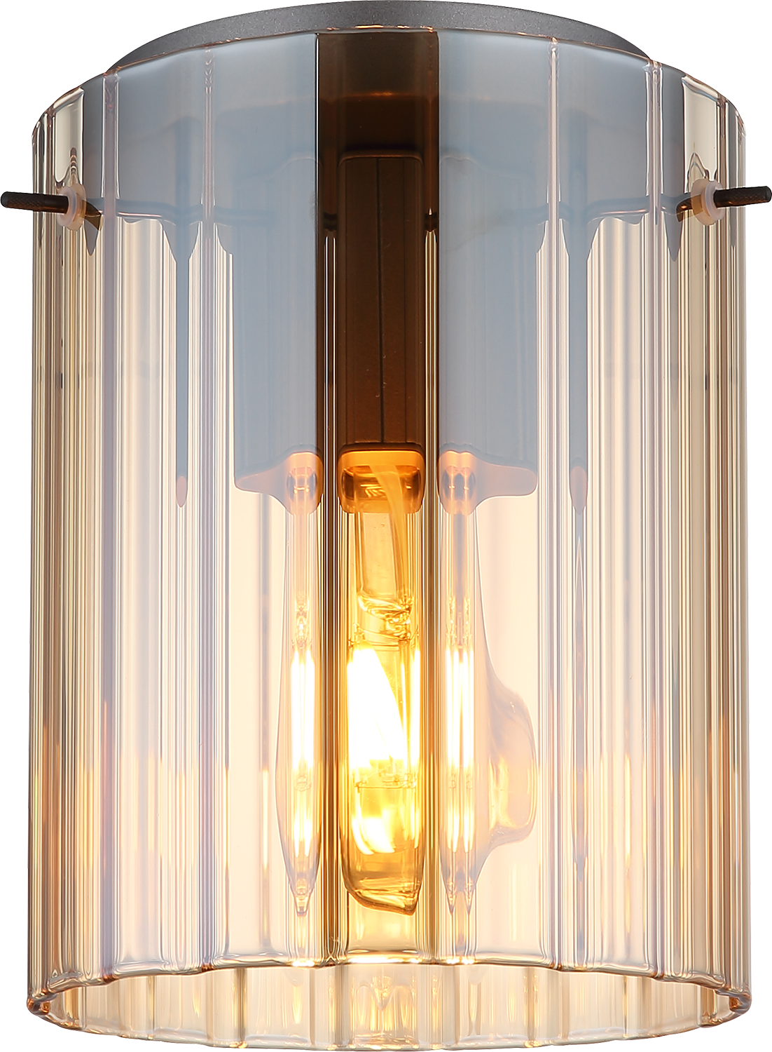 GLOBO LIGHTING Deckenleuchte »TULIVAR«, Leuchtmittel E27 | ohne Leuchtmittel, Deckenlampe/Glas amber/Rillen/Flur/Wohnzimmer