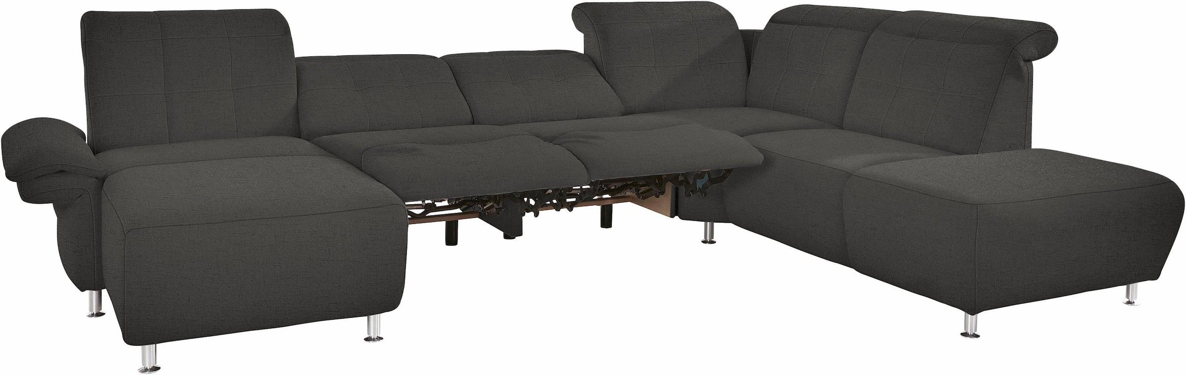 Places of Style Wohnlandschaft »Manhattan U-Form«, 2 Sitze mit elektrischer Relaxfunktion, verstellbare Armlehnen