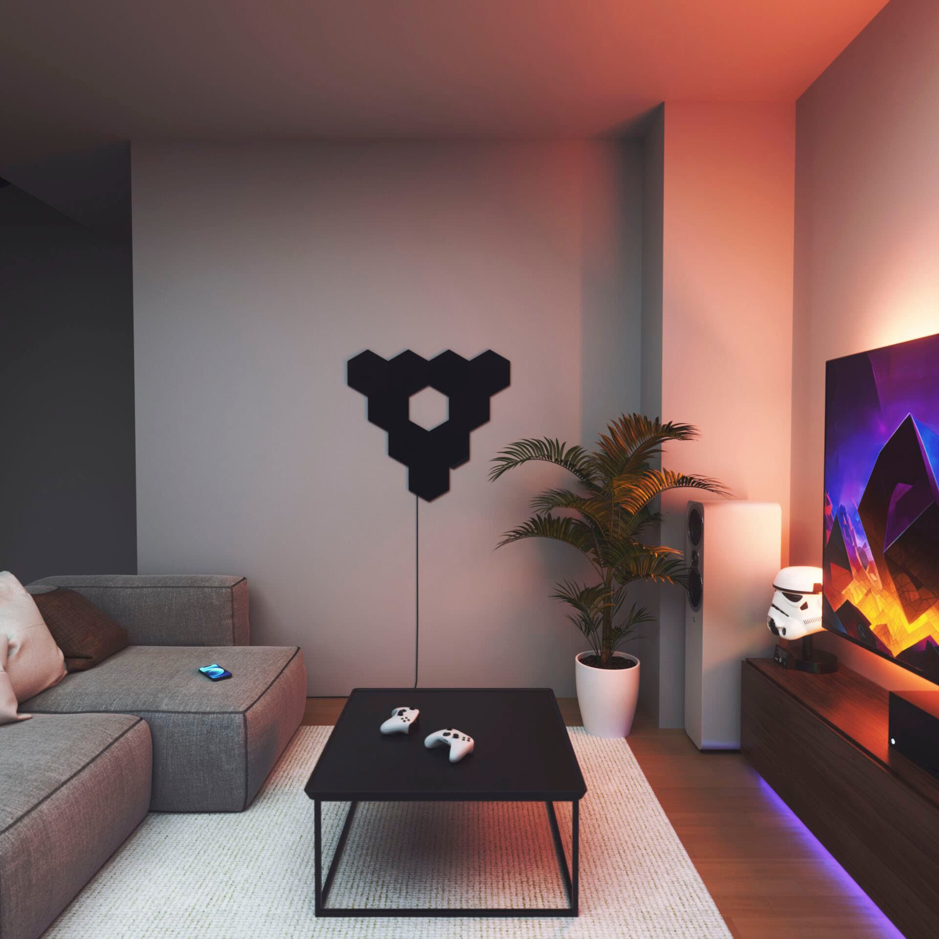 nanoleaf LED Dekolicht »Nanoleaf Shapes Ultra Black Hexagons Starter Kit - 9PK«, Starter Kit - 9 PK, Modulares Stecksystem, Smarte Technologie