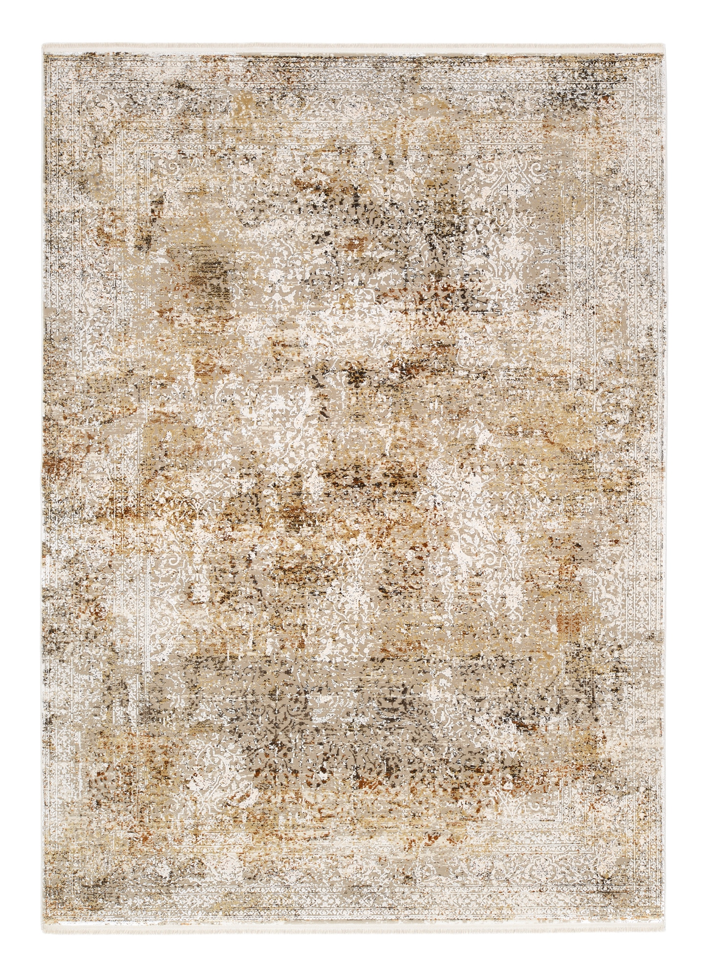 OCI DIE TEPPICHMARKE Teppich »BESTSELLER CAVA« rechteckig 8 mm Höhe Glanz Viskose, mit Fransen, Hoch Tief Struktur, Vintage, Wohnzimmer