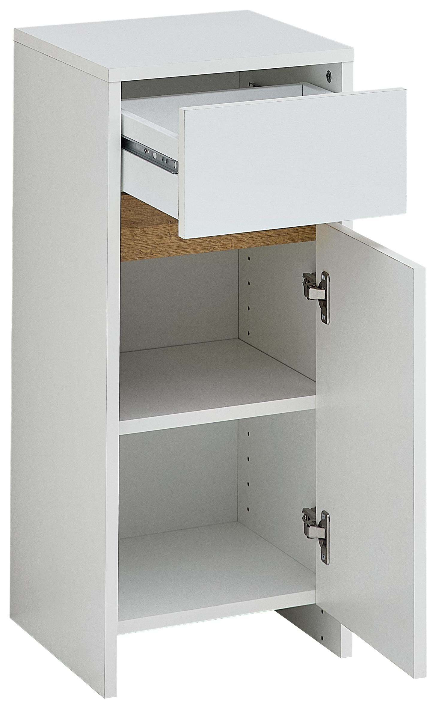 Saphir Badmöbel-Set »Badmöbel-Set Quickset 100, Waschbeckenunterschrank mit Spiegelschrank«, (5 St.), Badezimmer-Set mit Unterschrank, Hängeschrank und Midischrank in Weiß
