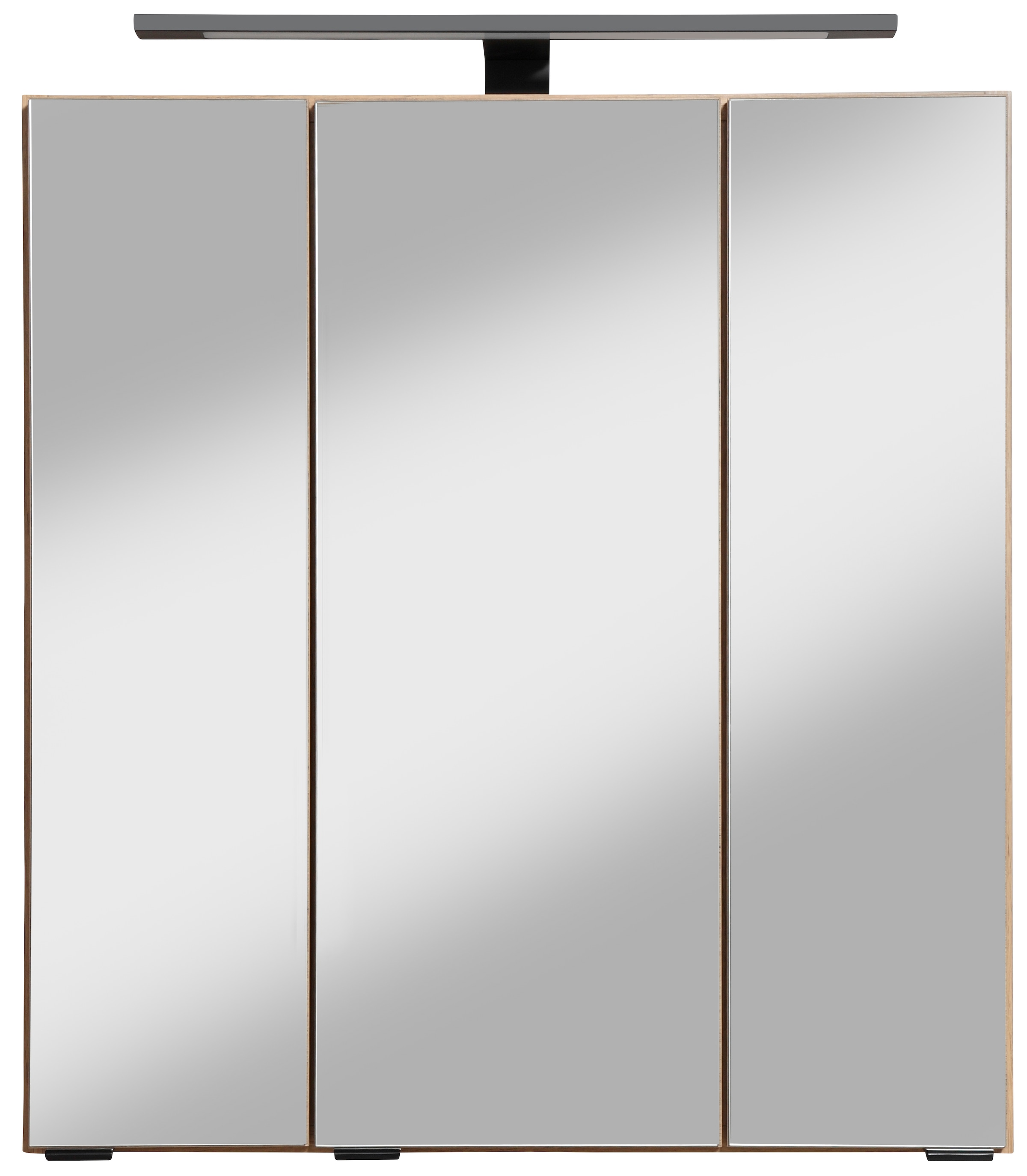 welltime Badmöbel-Set »"Trento", Badezimmer-Set, Waschbeckenunterschrank, Spiegelschrank«, (2 St.), inkl. LED Aufbauleuchtung Schalter/Steckdose, Möbel Made in Germany