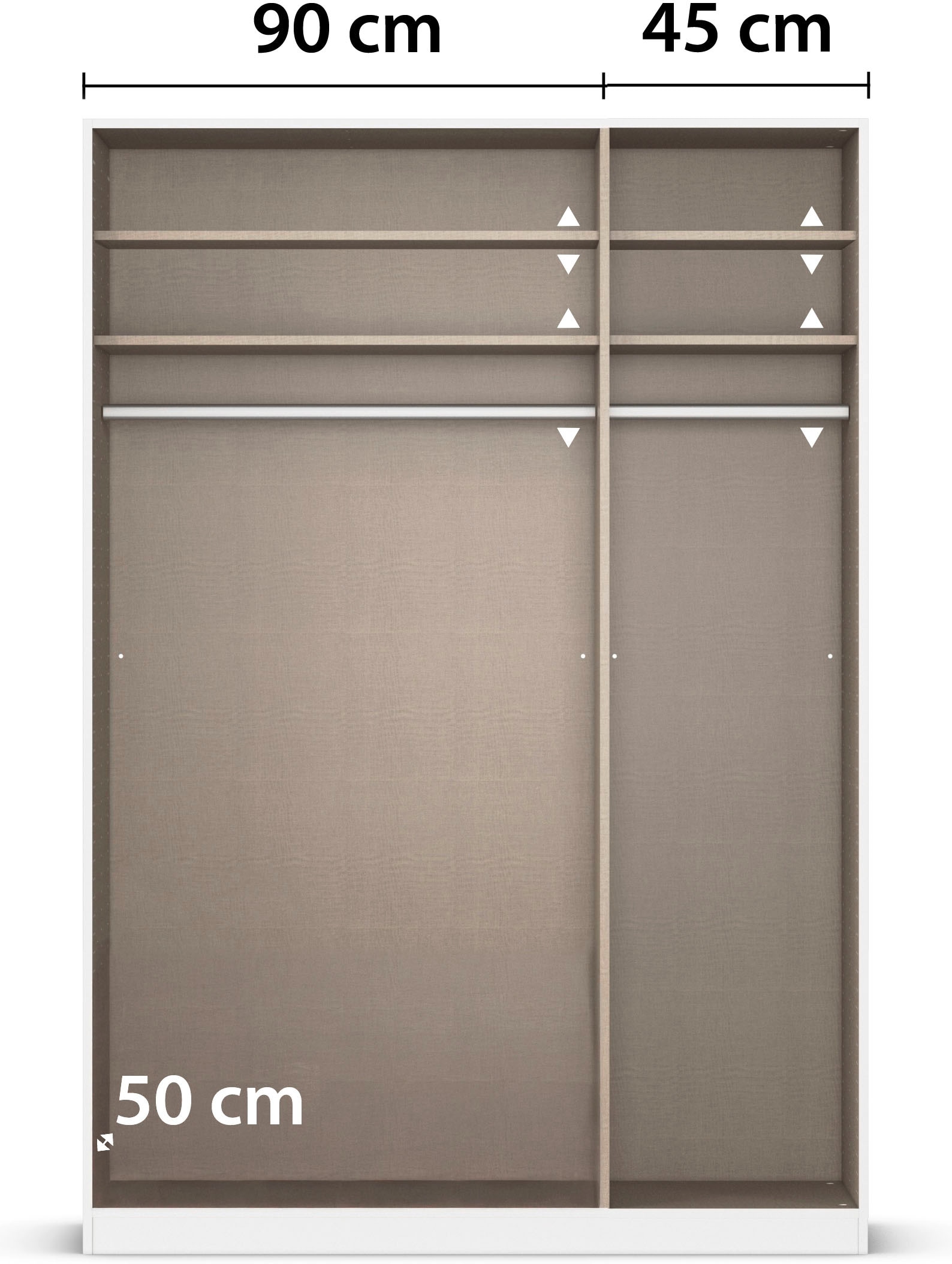 rauch Kleiderschrank »Drehtürenschrank Schrank Garderobe Wäscheschrank Schlafzimmer AVOLA«, (in 3 verschiedenen Ausstattungen BASIC/CLASSIC/PREMIUM), mit hochwertigen Stangengriffen in Schwarz aus Metall MADE IN GERMANY