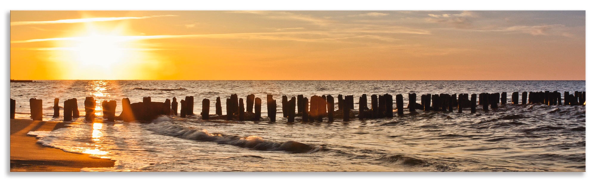 Artland Küchenrückwand "Schöner Sonnenuntergang am Strand", (1 tlg.), Alu S günstig online kaufen