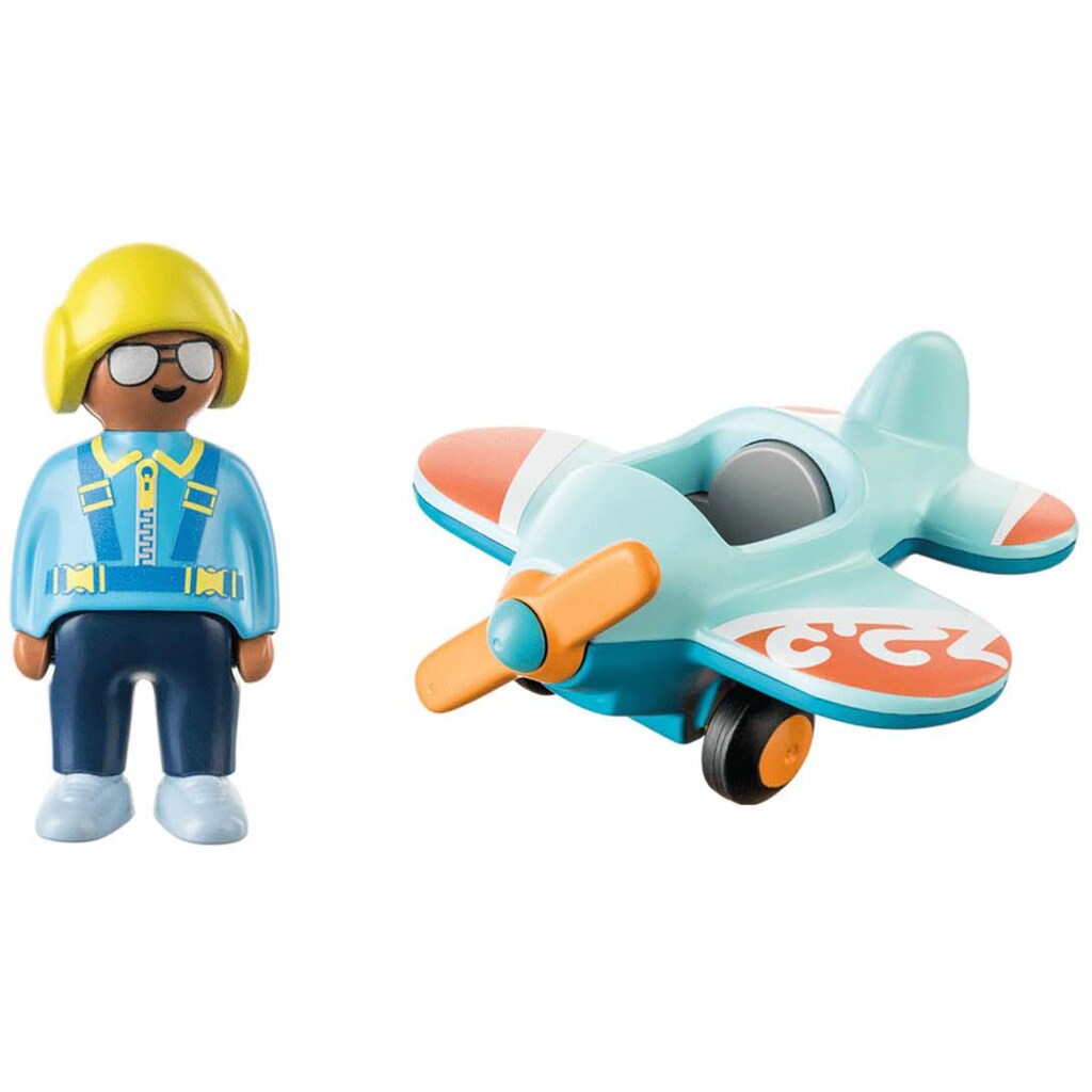 Playmobil® Konstruktions-Spielset »Flugzeug (71159), Playmobil 1-2-3«, (2 St.)