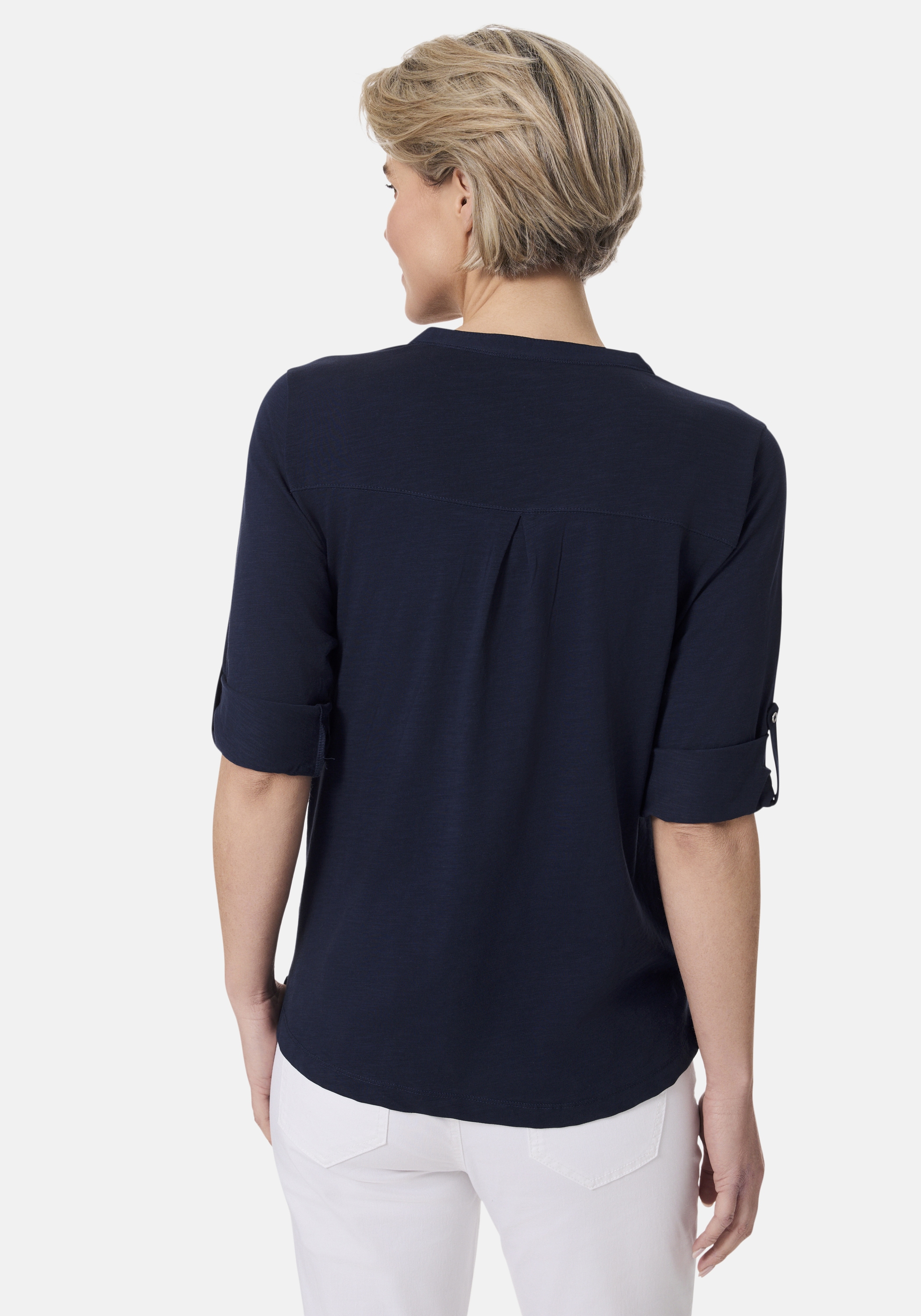 STOOKER WOMEN 3/4-Arm-Shirt »MARIE T-Shirt 3/4-Arm«, Regular Fit Slub Yarn Baumwolle Henley Shirt Knopfleiste für Damen