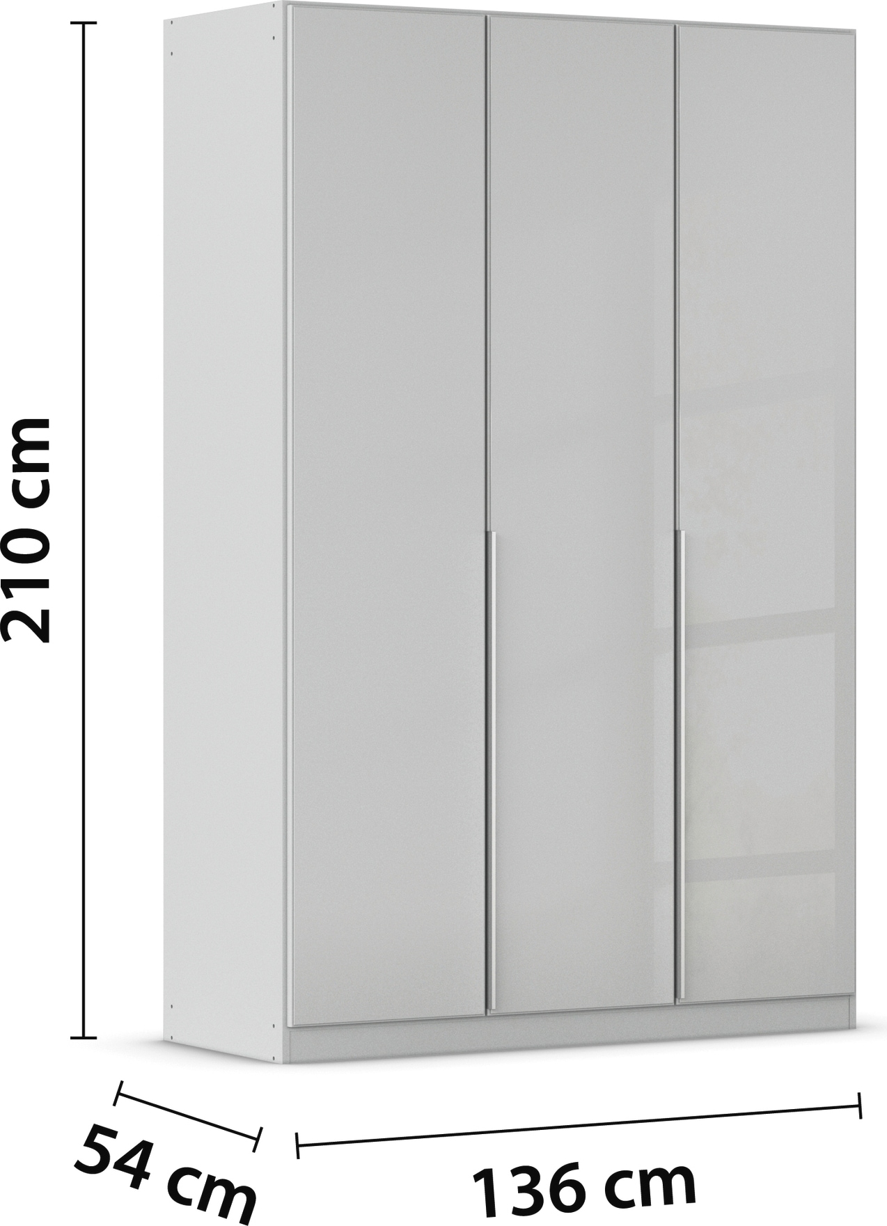 rauch Drehtürenschrank »Kleiderschrank Kleiderschränke Schrank Garderobe AGORDO mit Glasfront«, (in zwei Griff-Farben), durchdachte Innenausstattung, in 6 Breiten und 2 Höhen MADE IN GERMANY