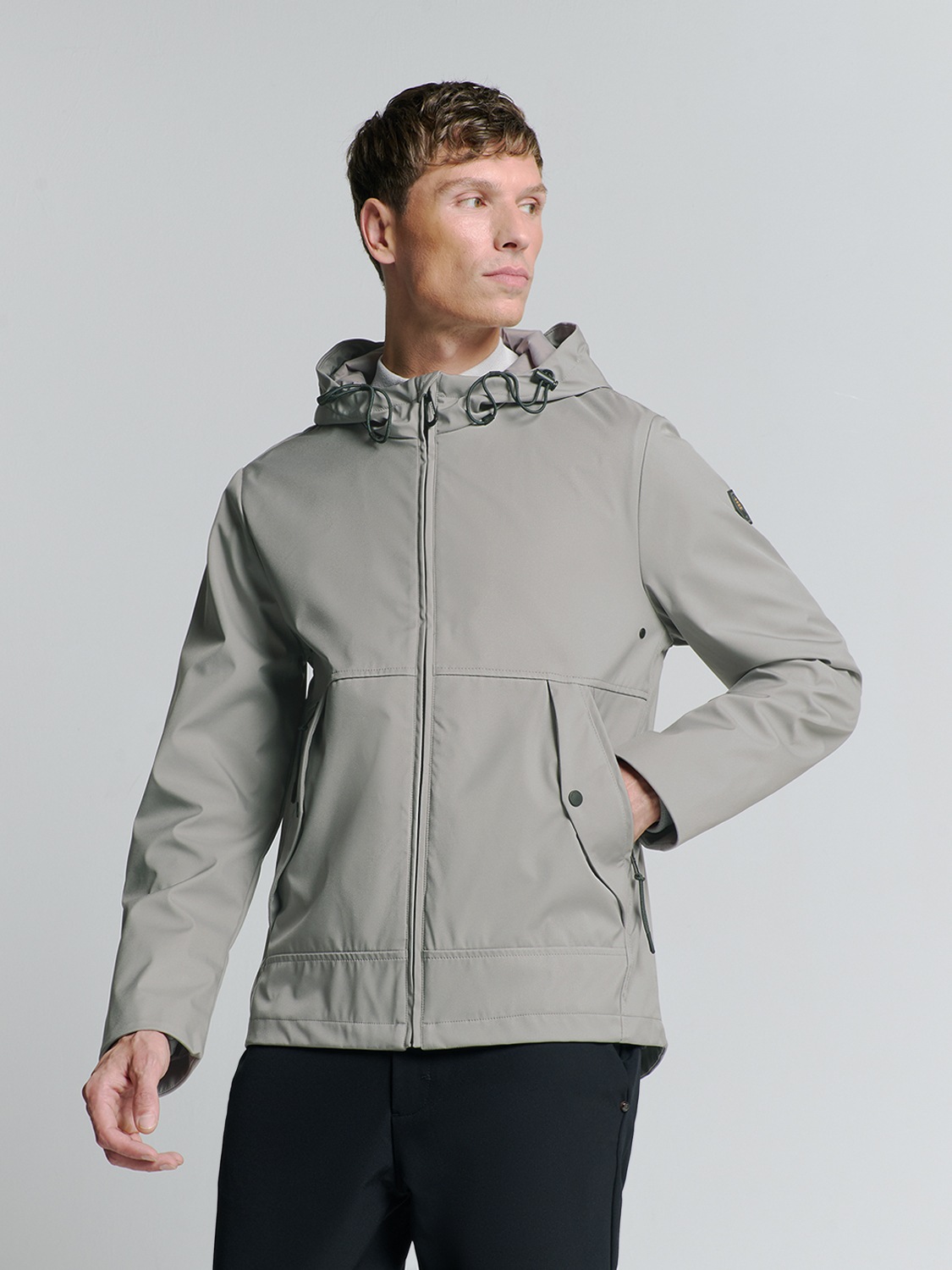 NO EXCESS Kurzjacke »Jacke mit Kapuze Jacket Mid Long Hooded« greige M M Kapuzenjacke mit modernem und praktischem Design für den täglichen Gebrauch