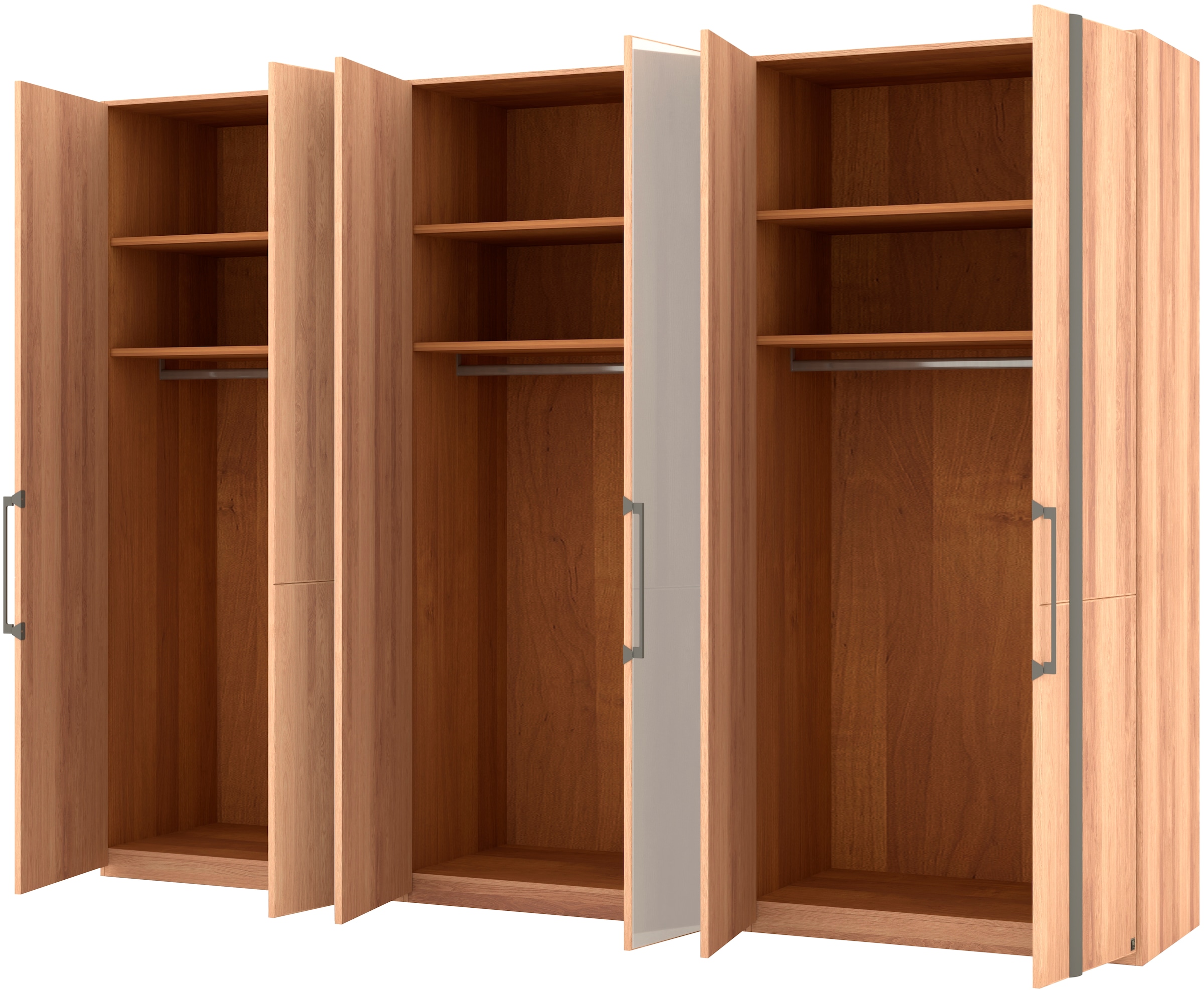 Musterring Drehtürenschrank »Sorrent, Kleiderschrank, Schrank, teilmassiv Eiche«, (mit Türdämpfern, in 5 Breiten & 2 Höhen, extra Böden, MADE IN GERMANY), Türen Eiche massiv oder als Parsol-Bronze-Spiegel, verschiedene Maße