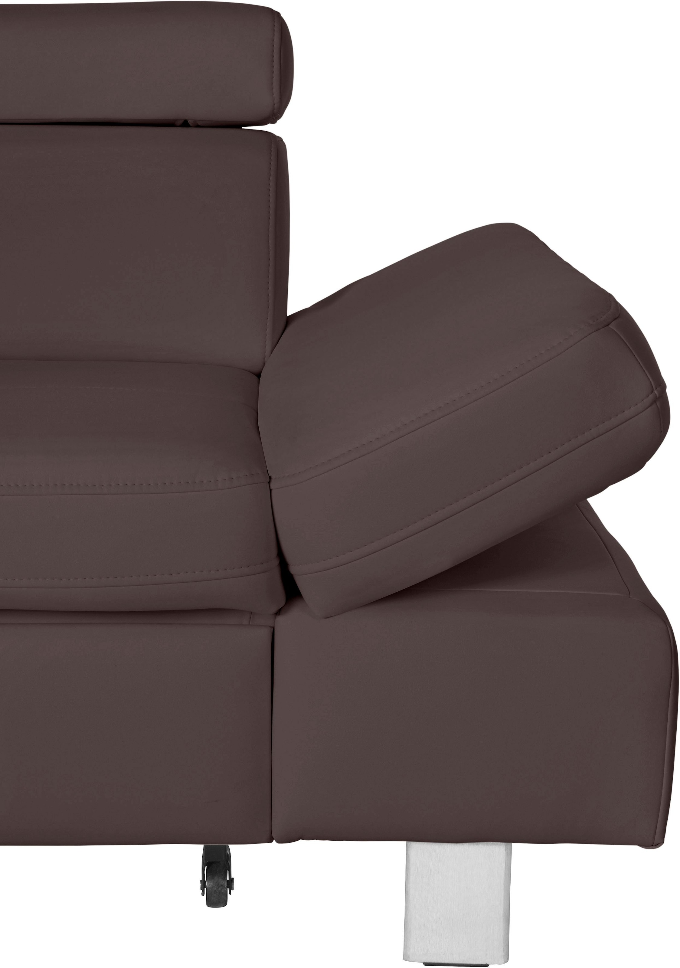 exxpo - sofa fashion Ecksofa »Fiji, hochwertige Detailverarbeitung im Sitz und Rücken, L-Form«, bequem durch Kopf- und Armteilverstellung, wahlweise mit Bettfunktion