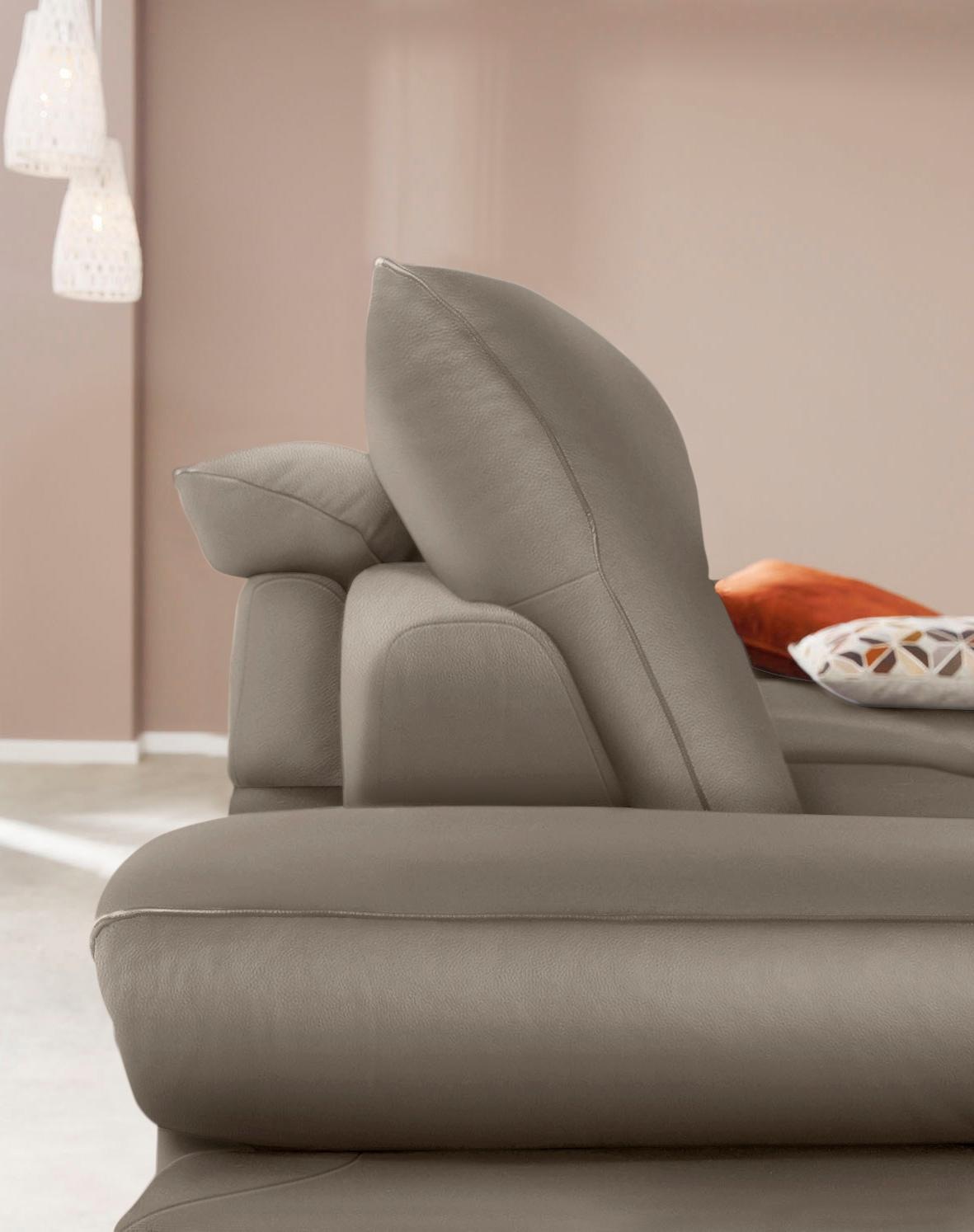 W.SCHILLIG Ecksofa »enjoy&MORE, Designsofa, elegant und bequem, L-Form«, Sitztiefenverstellung, Füße bronze pulverbeschichtet, Breite 294 cm