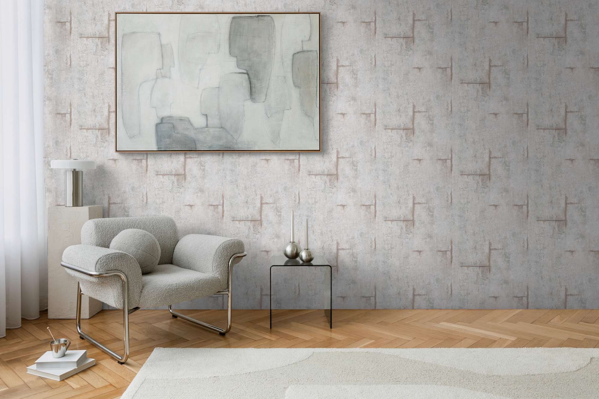CosmoLiving by Cosmopolitan Vliestapete »Graphite Groove-Edge Betonoptiktapete« matt strukturiert Betonoptik mit modernem Industrial-Charme