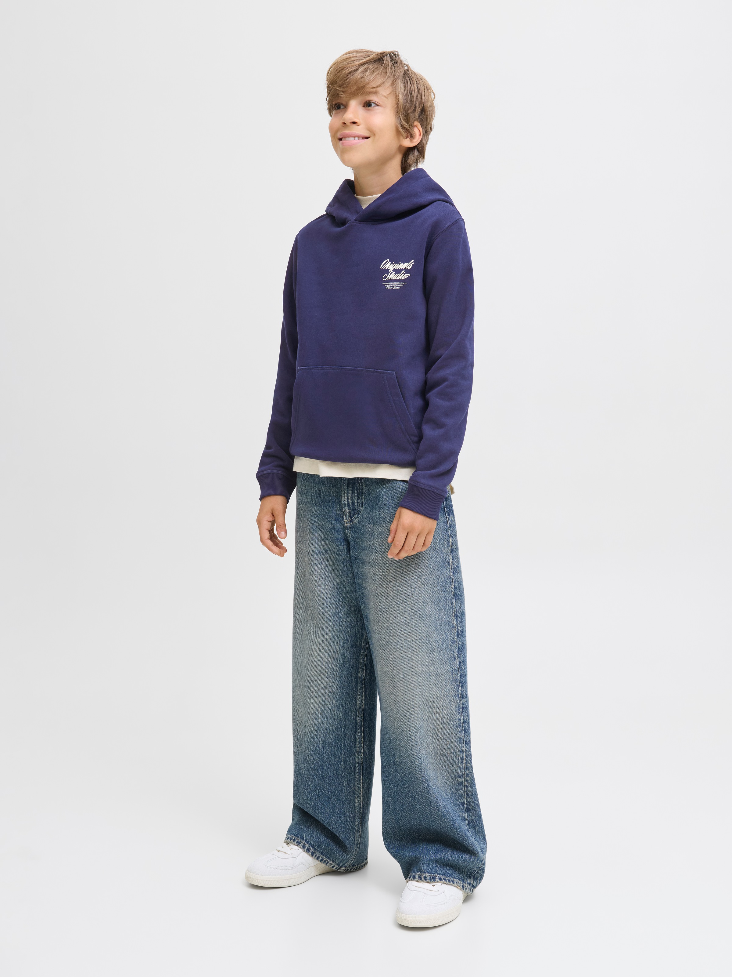 Jack & Jones Junior Kapuzensweatshirt »JORNORREBRO TYPO BACK SWEAT HOOD SN JNR«