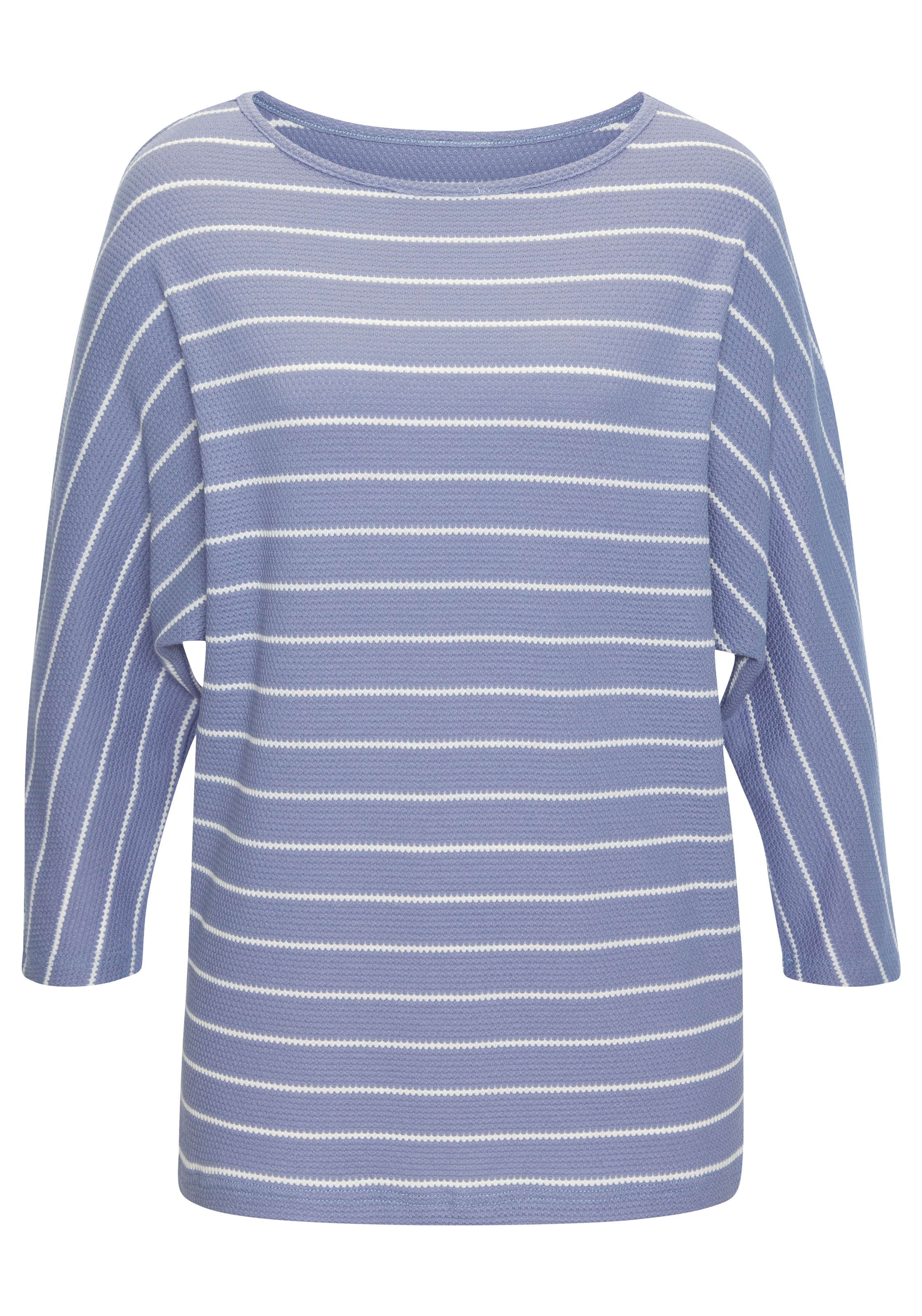 Vivance 3/4-Arm-Shirt »mit modischer Streifenstruktur« aus pflegeleichter Baumwoll-Viskose-Qualität