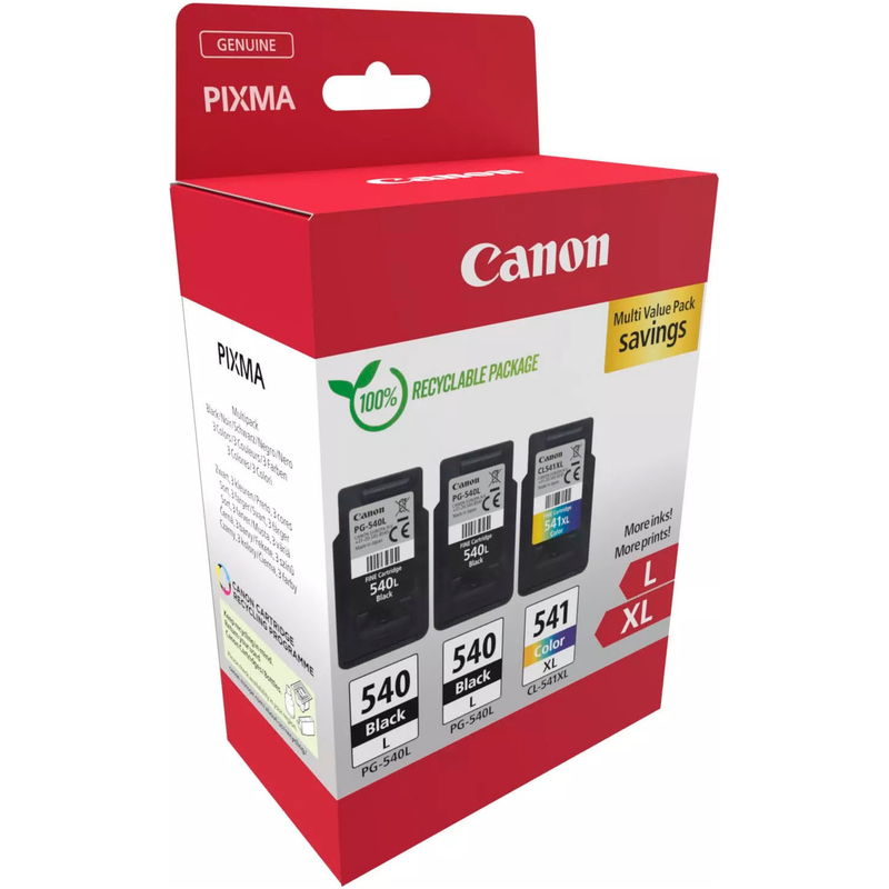 CANON Tintenpatrone »PG-540L x2/CL-541XL Triple Pack« Schwarz, Cyan, Magenta, Gelb Original Canon Tinte liefert bei 100% der Drucke immer eine...
