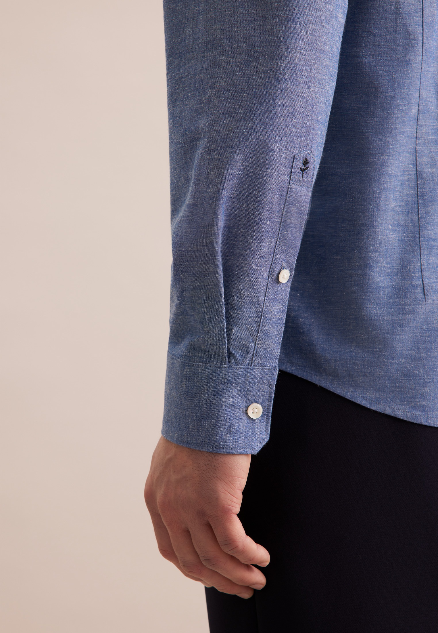 seidensticker Businesshemd »Schwarze Rose«, Slim Langarm Button-Down-Kragen Uni