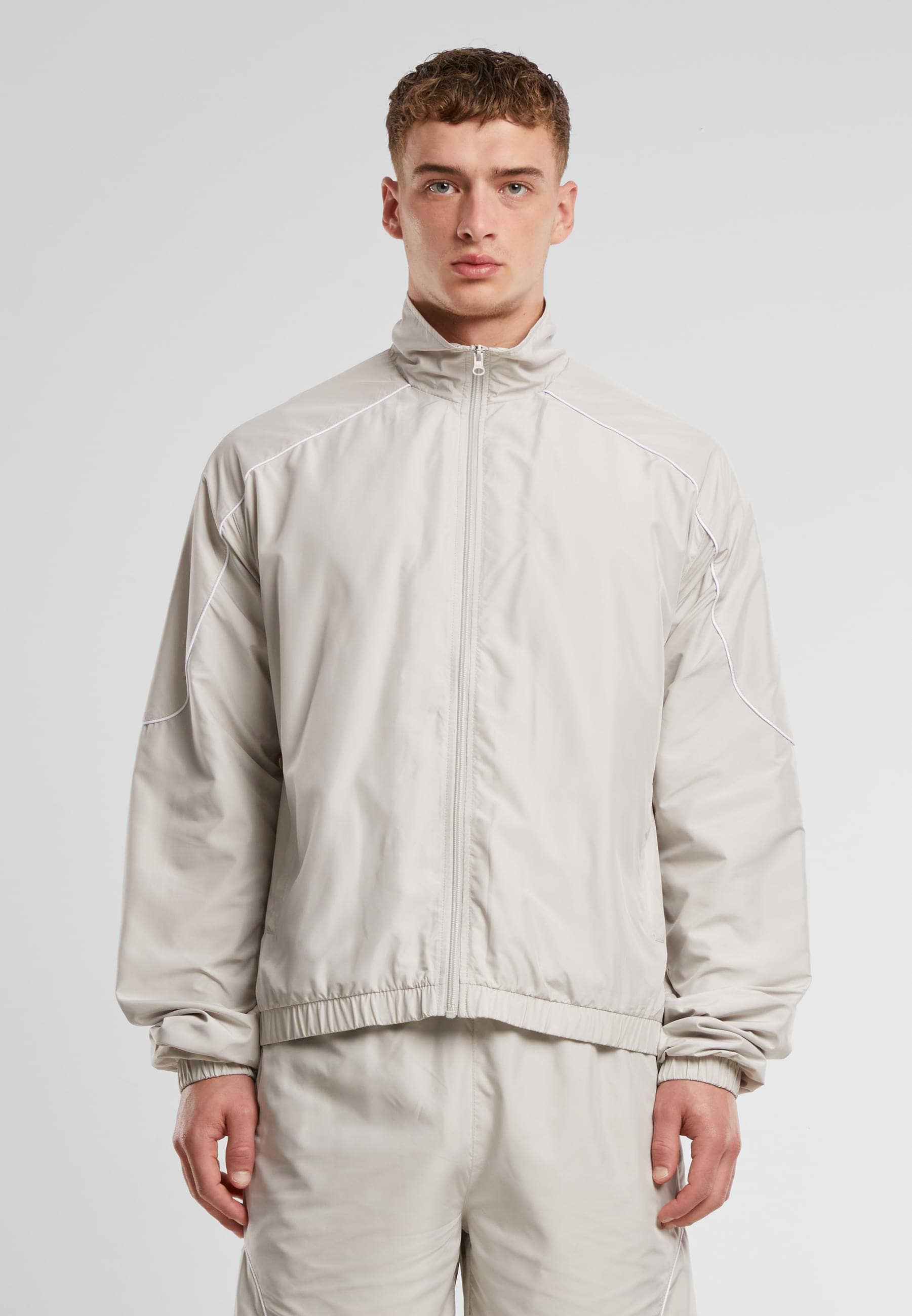 URBAN CLASSICS Trainingsjacke »Urban Classics Piped Panel Trackjacket« 1 Stk. tlg. ohne Kapuze