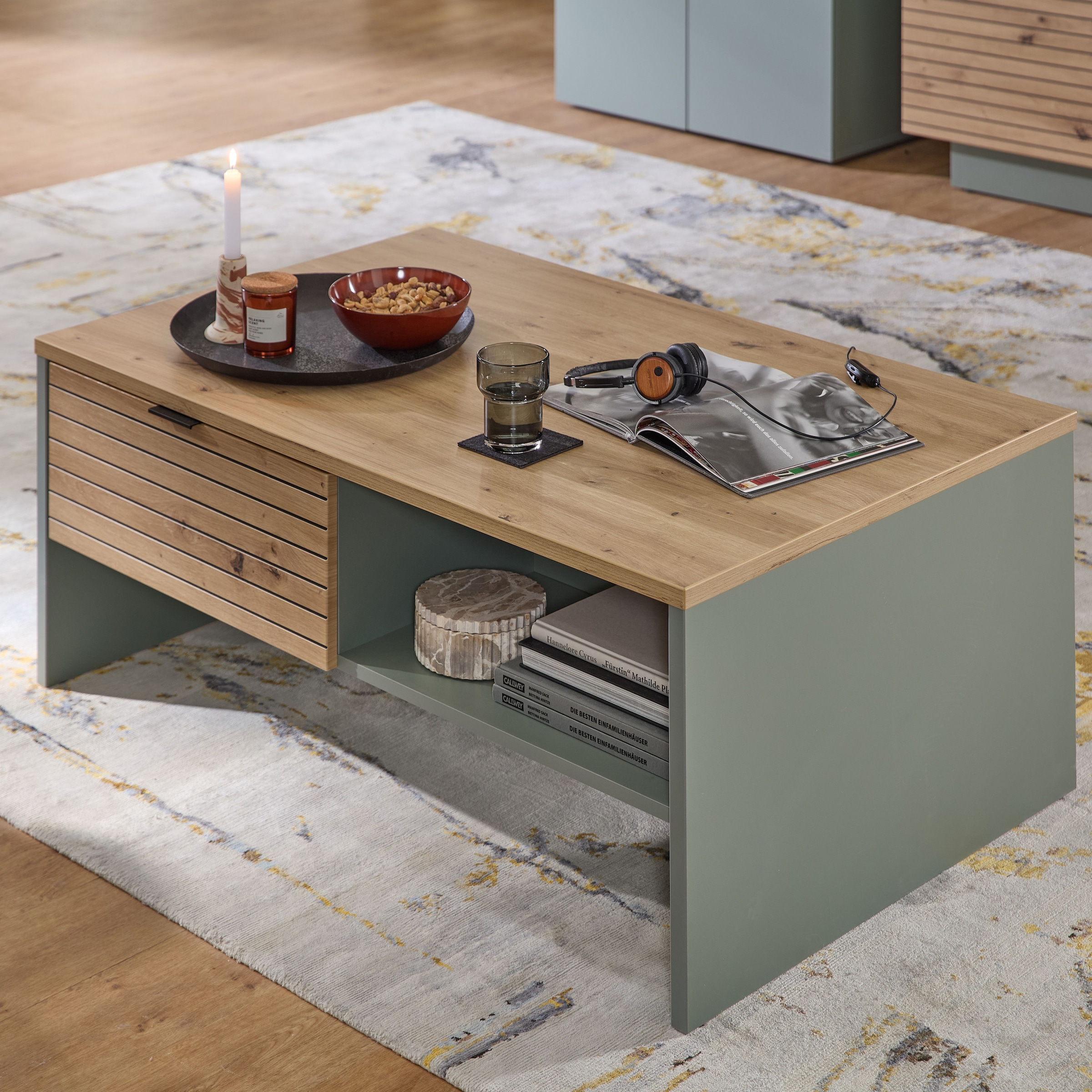 Innostyle Couchtisch »INA Couchtisch, 110 x 44 x 65 cm (B/H/T)« 1 Stk. tlg. 2 Schubladen, 2 offene Fächer