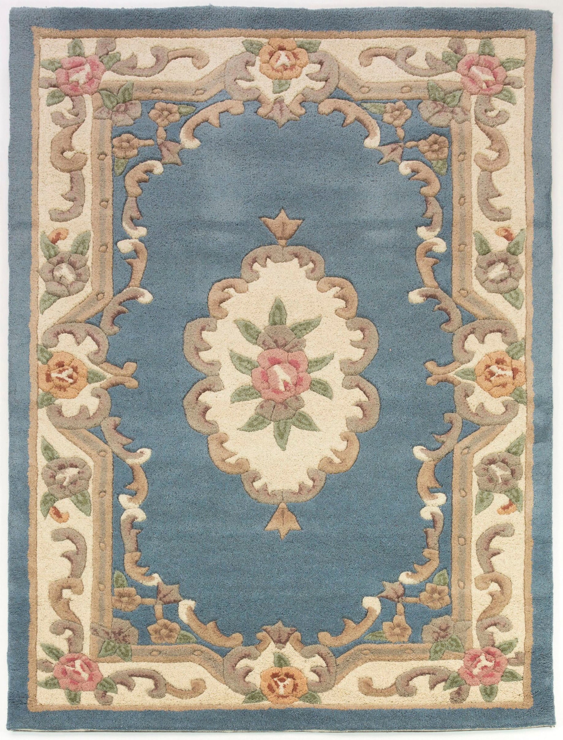 FLAIR RUGS Wollteppich »Aubusson«, rechteckig, 10 mm Höhe günstig online kaufen