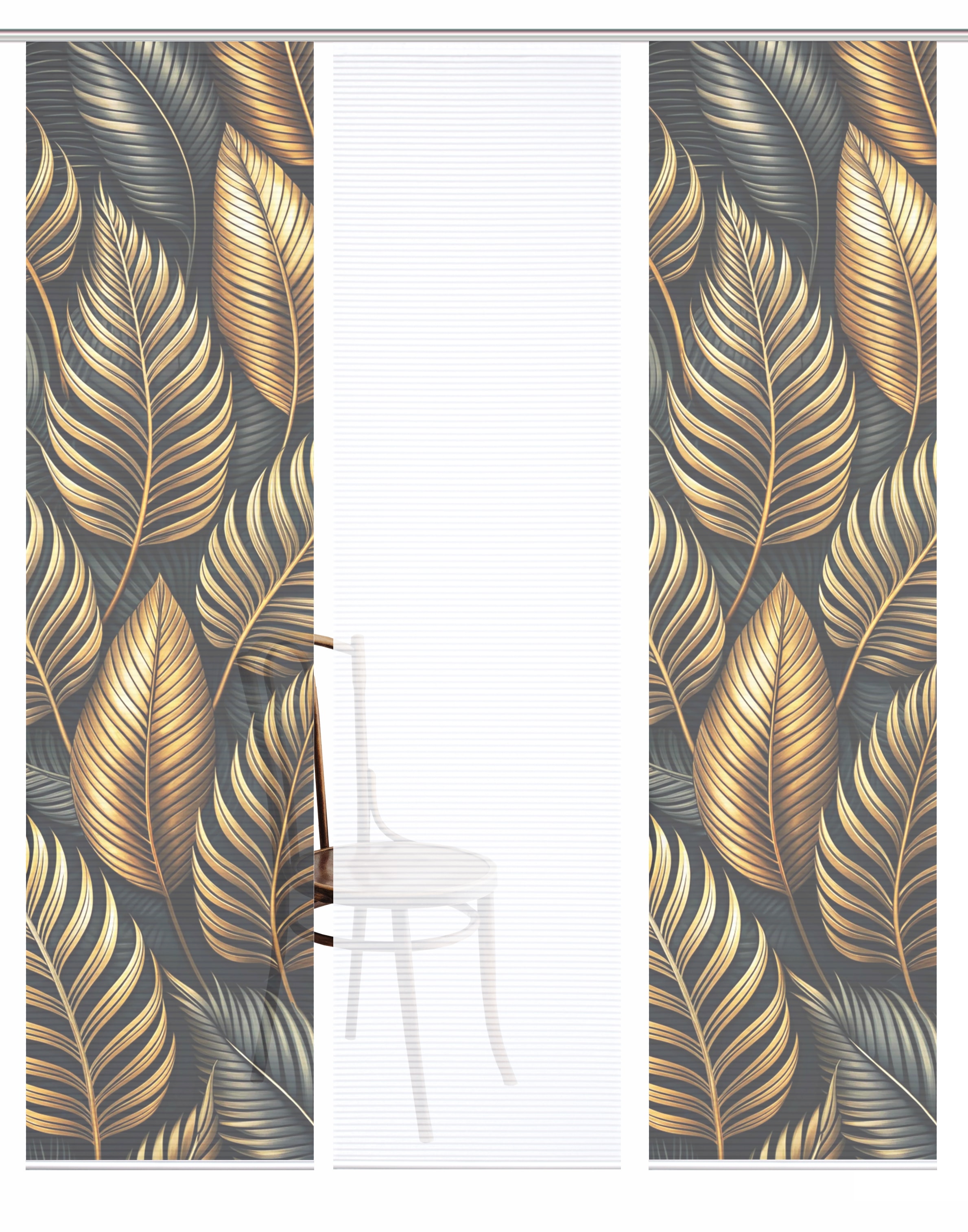 HOME in green Schiebegardine »ZEDRIC« Paneelwagen 3 Stk. tlg. Bambusoptik, SET, recycelt, Digitaldruck