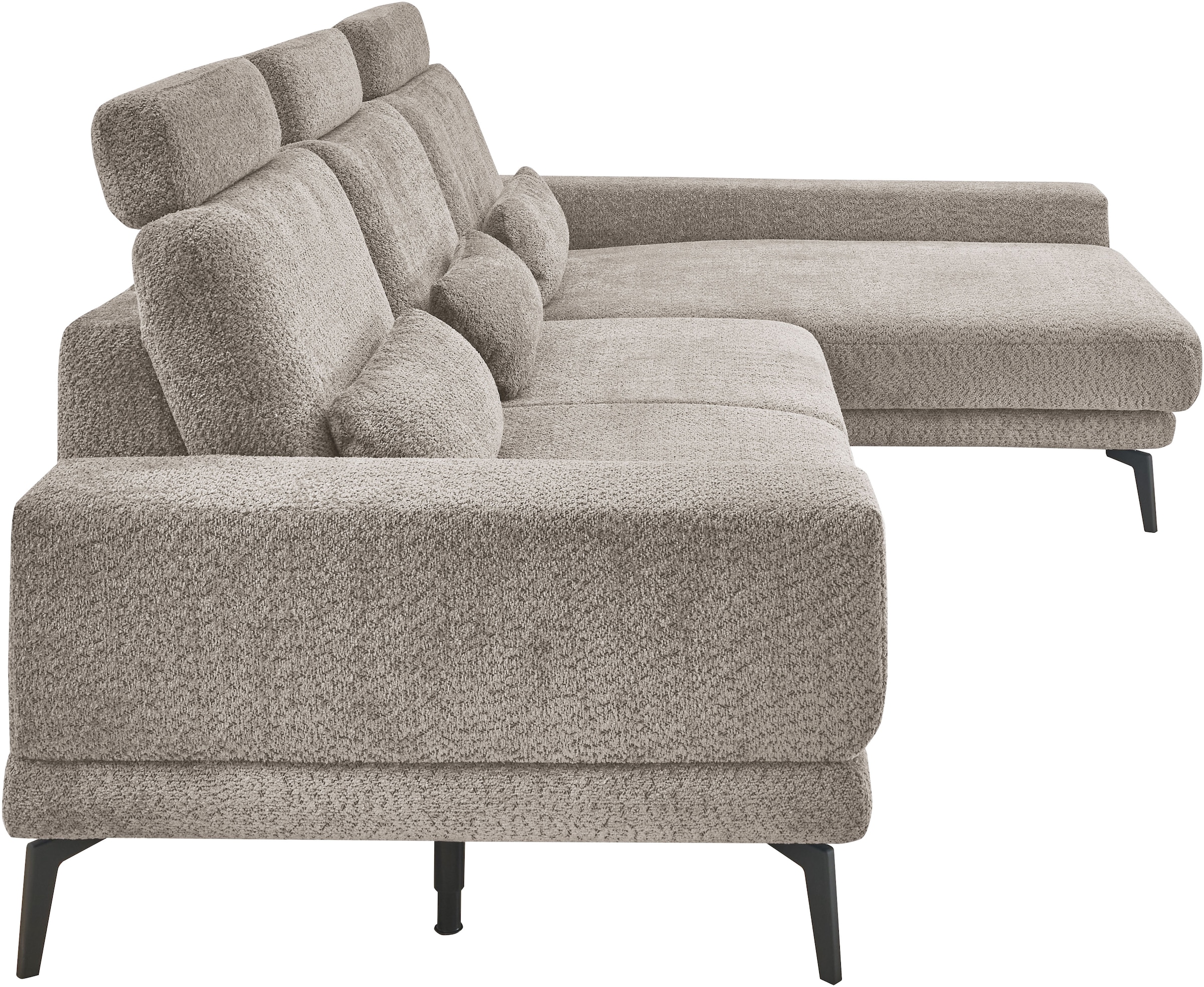 set one by Musterring Ecksofa »SO 3600, inkl motor. Sitztiefenverstellung, Kopfstützen, Nierenkissen«, Sitzhöhe 42 cm, Kaltschaum, Breite 293 x Tiefe 180 cm, Kama stone