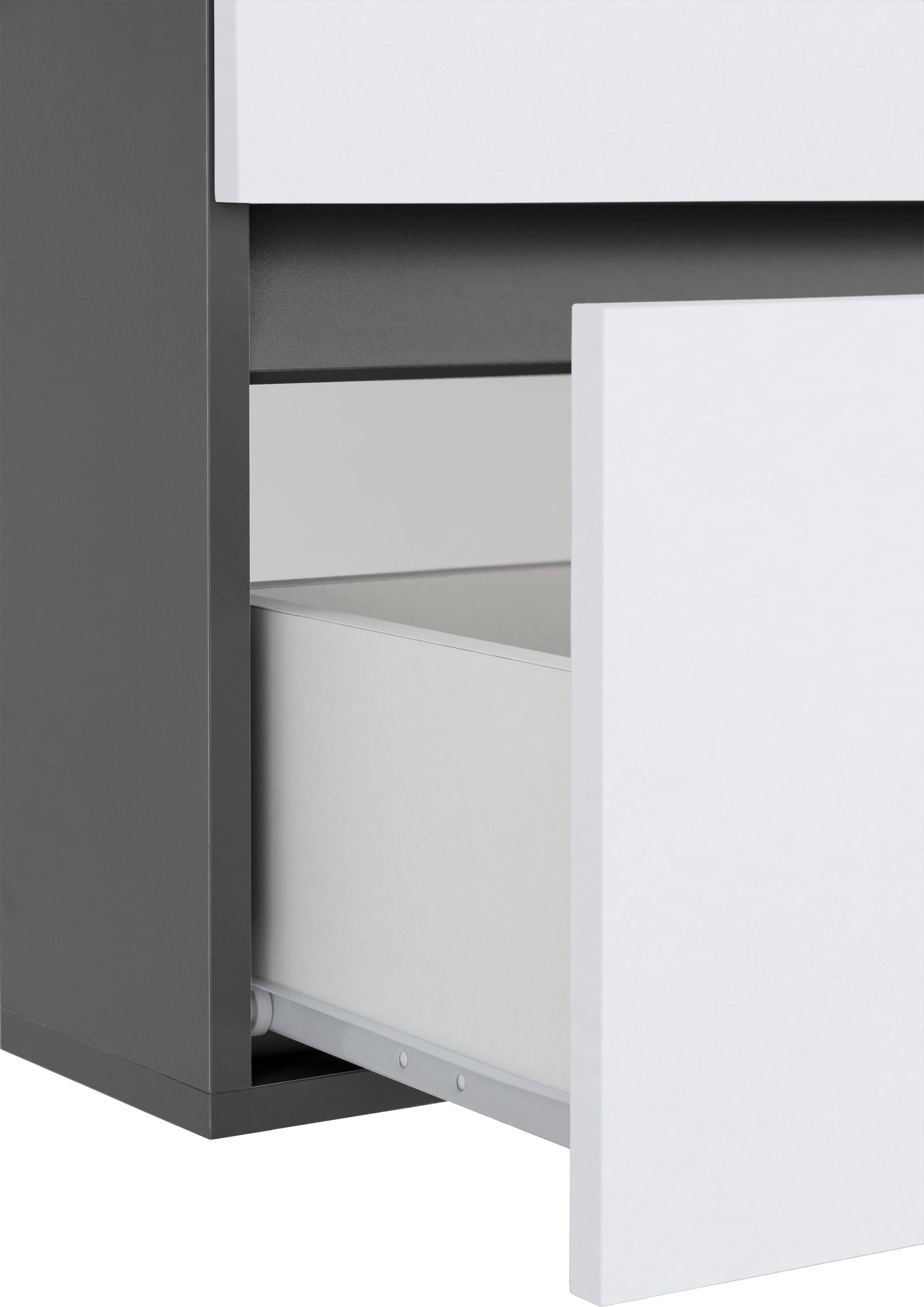 Home affaire Waschtisch »Wisla, Waschplatz, Badezimmerschrank«, Badmöbel für Wandmontage mit Klappe, Schublade und Keramik Waschbecken