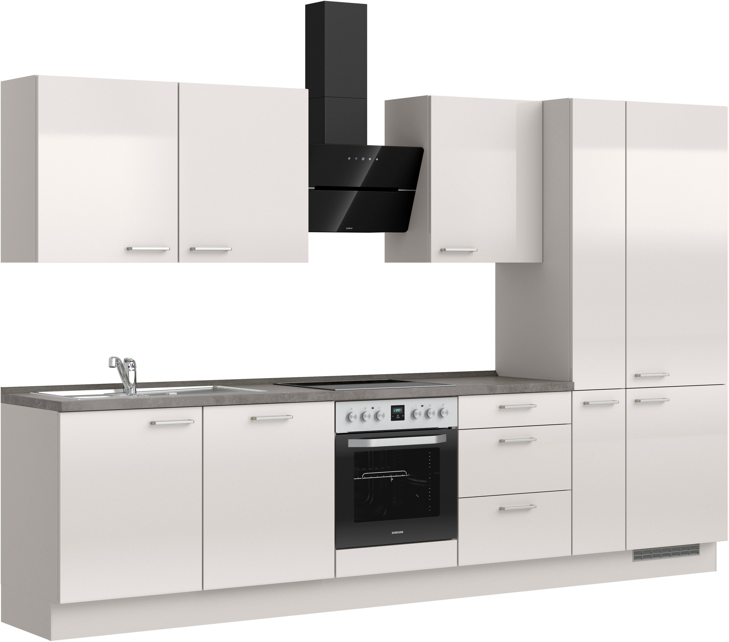 nobilia® Küchenzeile »"Flash II"«, vormontiert, Ausrichtung wählbar, Breite 330 cm, wahlw. mit E-Geräten