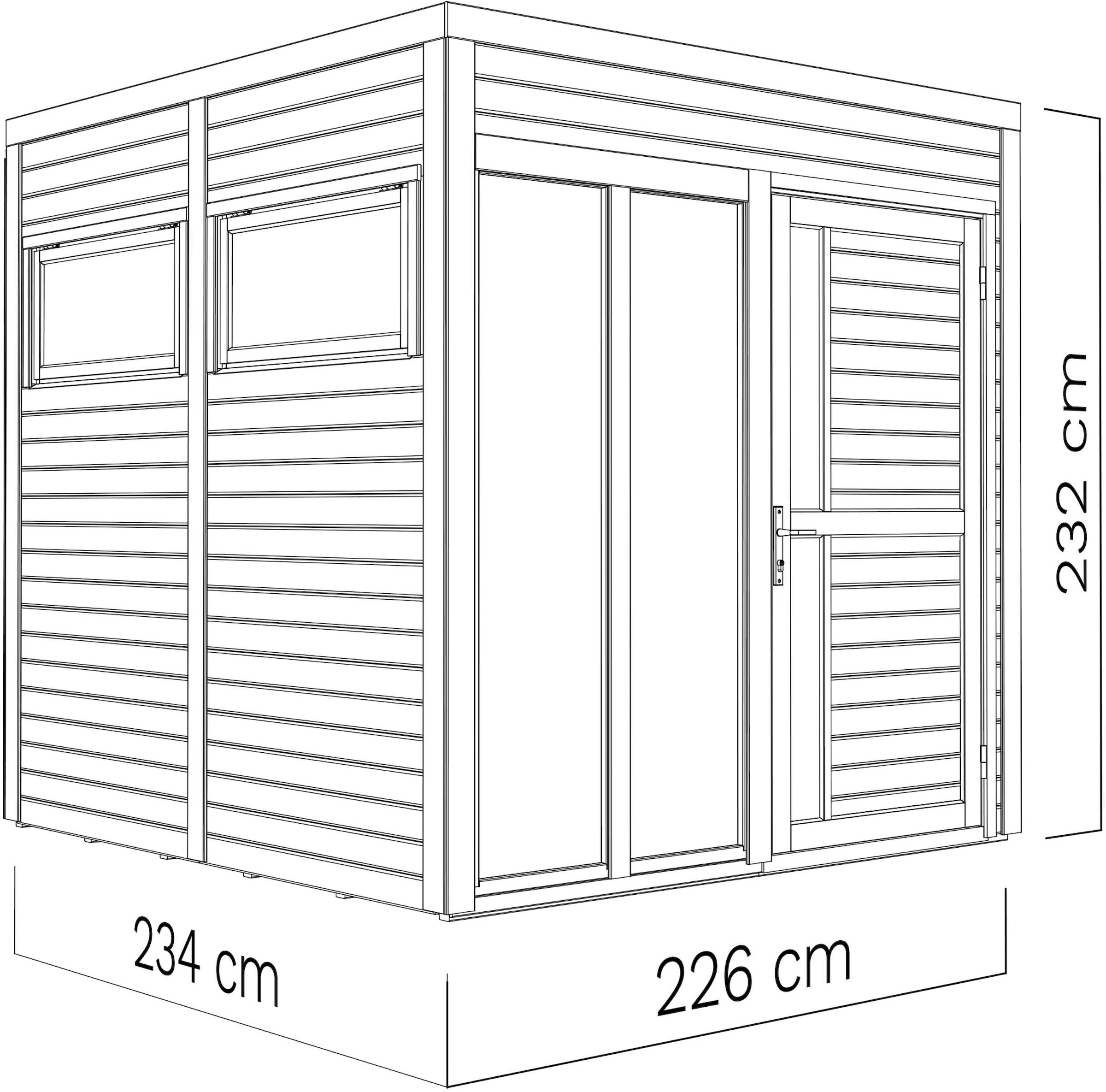 BERTILO Gartenhaus »Cubus 2 Office, in verschiedenen Farben«
