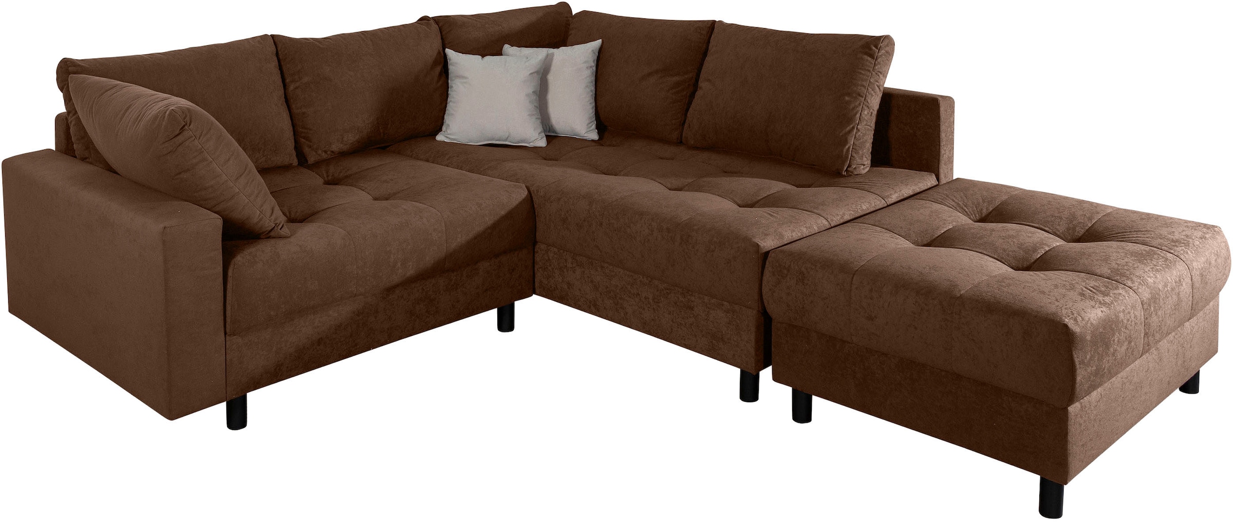 Home affaire Ecksofa »Toni L-Form«, Ottomane beidseitig montierbar, Federkern-Polsterung