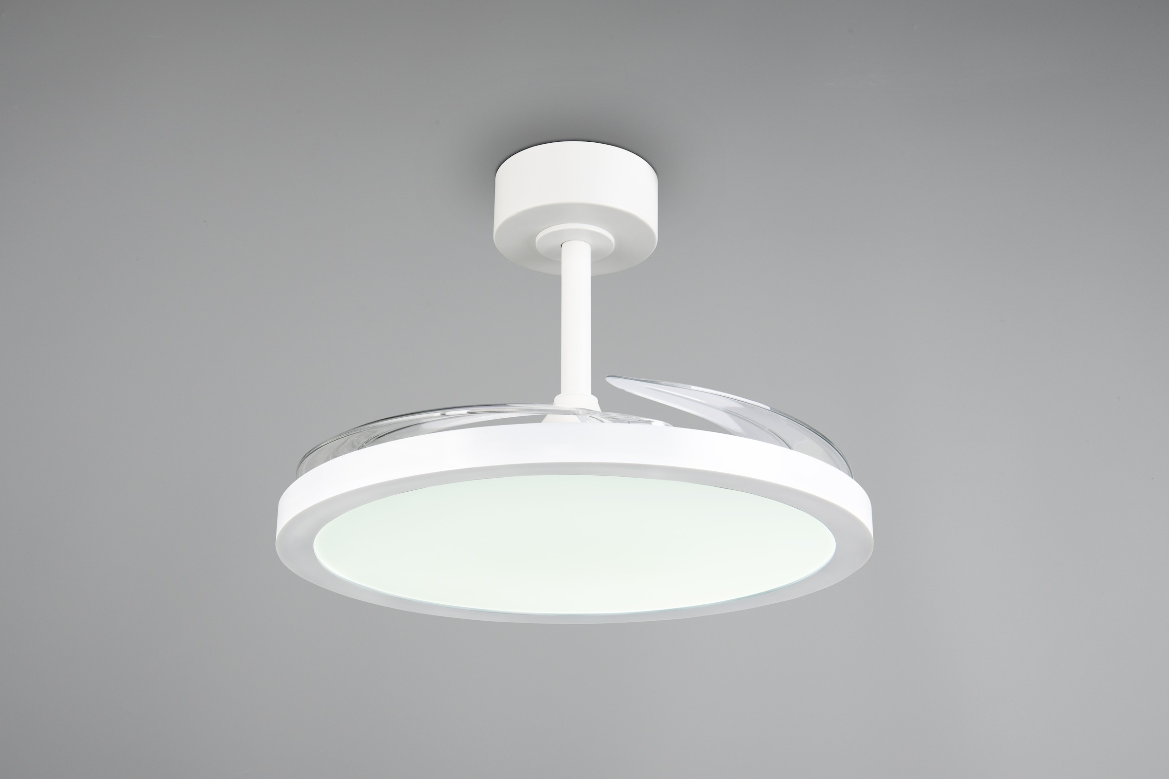 REALITY Leuchten LED Deckenleuchte »KASFJORD mit Ventilator, Deckenventilator mit Licht inklFernbedienung«, 1 flammig, Leuchtmittel LED-Board | LED fest integriert, 6 Geschwindigkeiten Timer Vor- & Rücklauf LED dimmbar CCT Nachtlicht