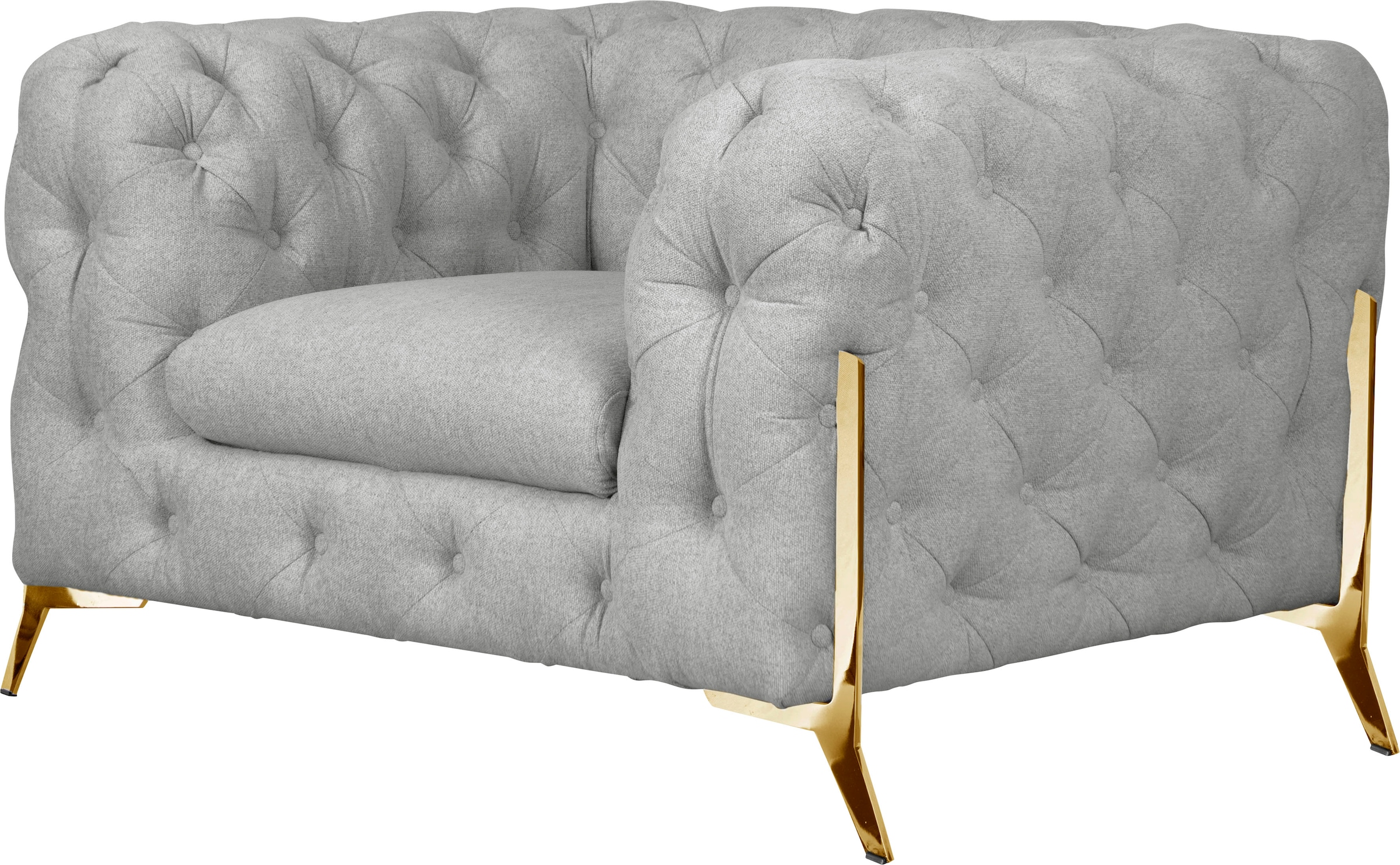 Leonique Chesterfield-Sessel »Amaury Sessel«, aufwändige Knopfheftung, moderne Chesterfield Optik, Fußfarbe wählbar