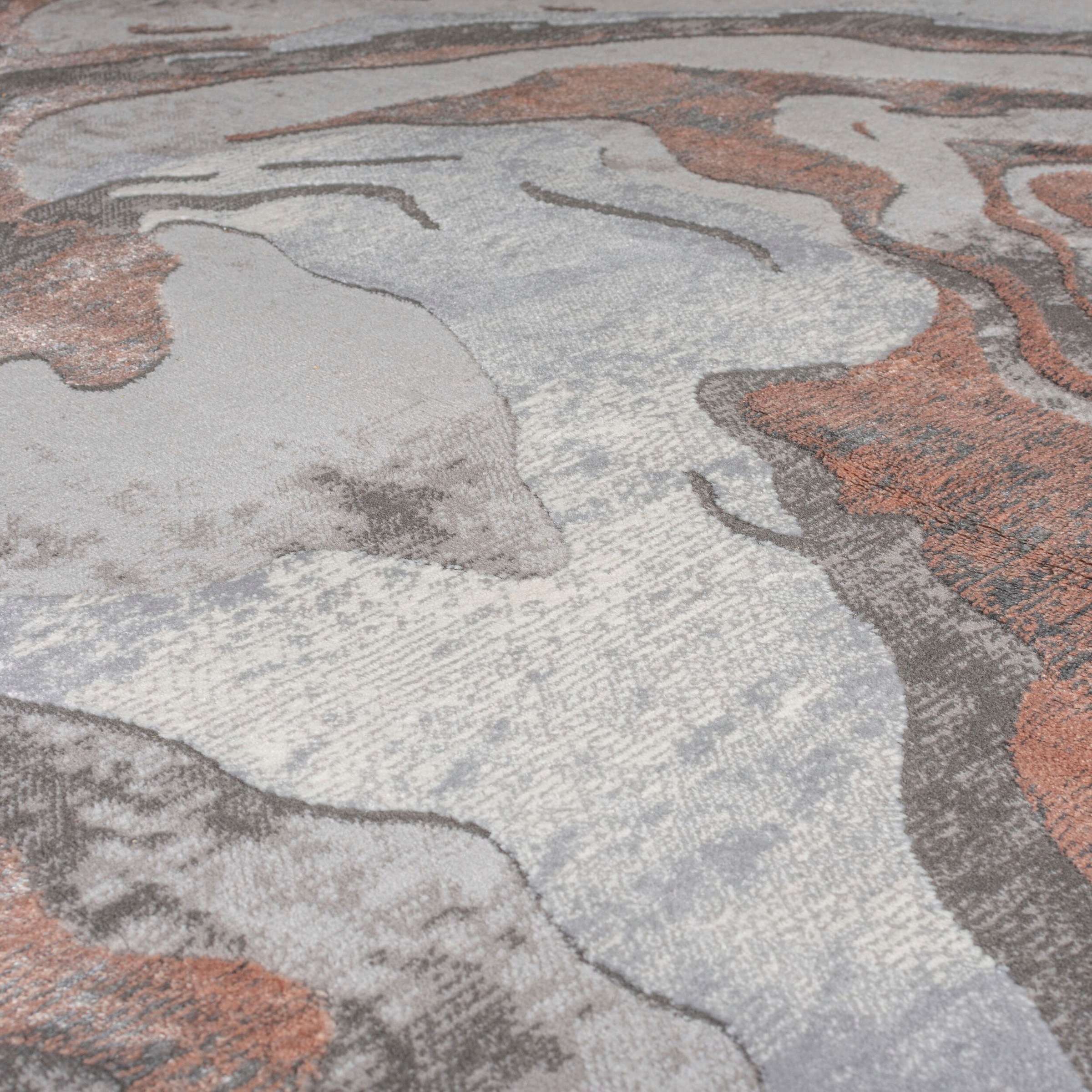 FLAIR RUGS Teppich »Marbled«, rechteckig, 12 mm Höhe, dezenter Glanz, mehrfarbig, modernes Marmor-Design