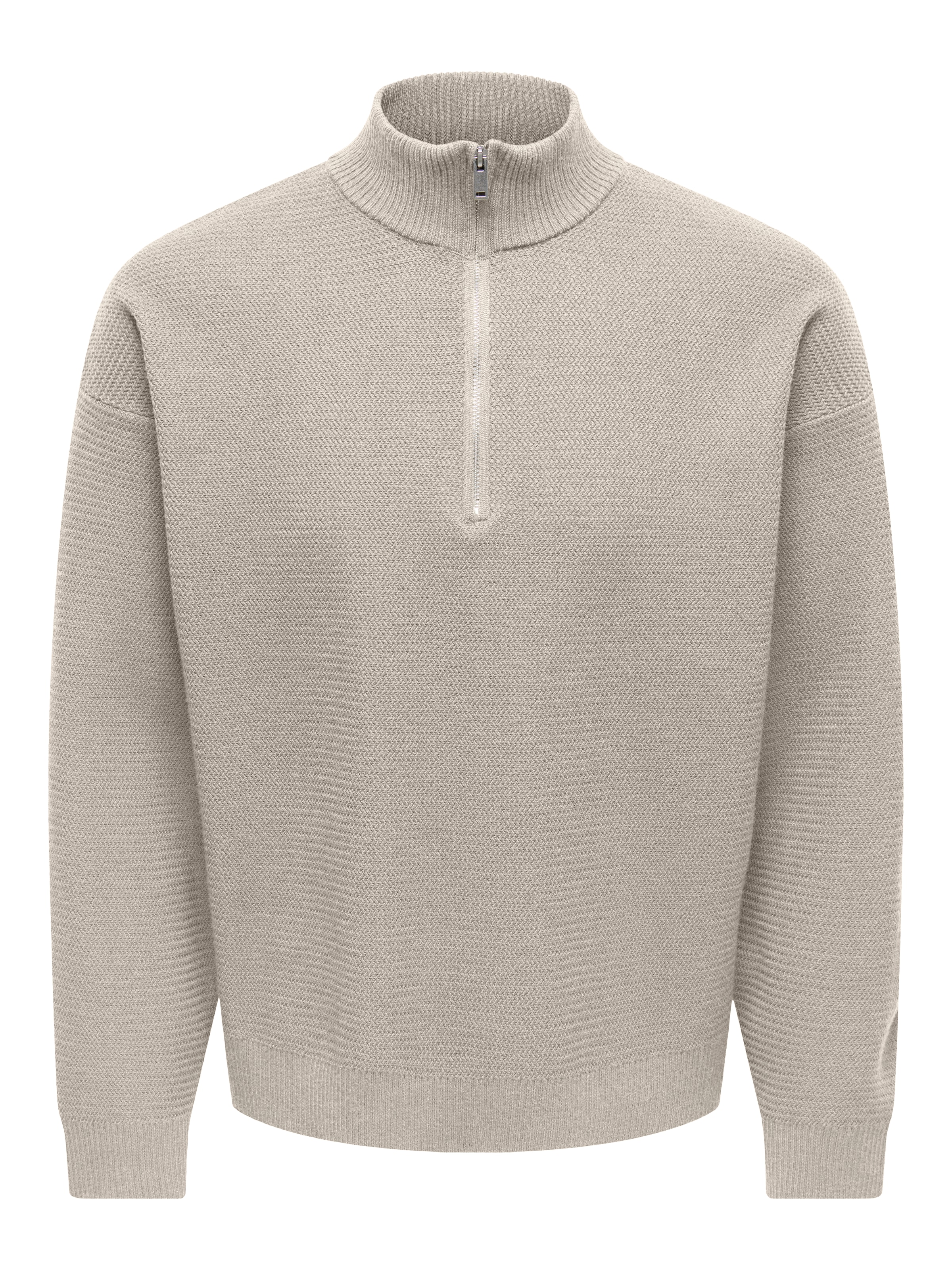 ONLY & SONS Troyer »ONSCARTER REG JAQUARD 1/2 ZIP OTL« Viskosemischung, regular fit